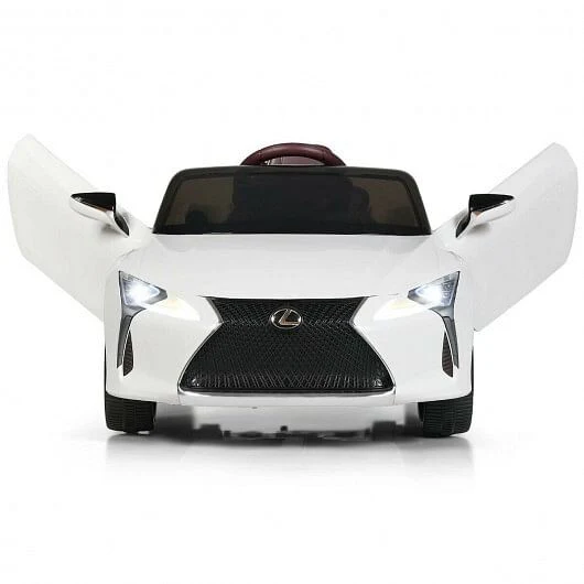 Kids Licensed Remote Control Electric Ride-On Car with Music, White - Image 4