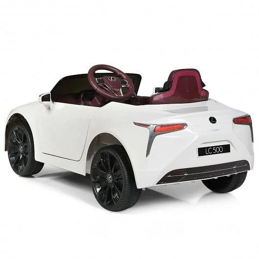 Kids Licensed Remote Control Electric Ride-On Car with Music, White - Image 5