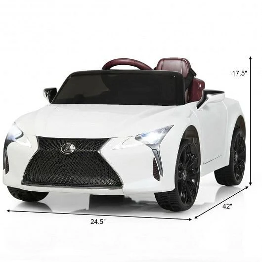 Kids Licensed Remote Control Electric Ride-On Car with Music, White - Image 6