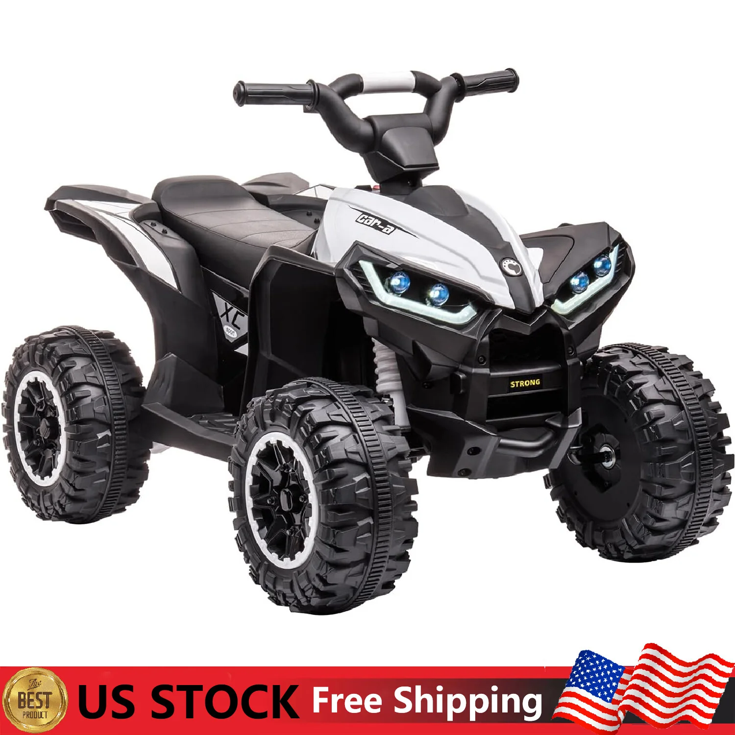 12V Battery-Powered Kids Ride-On ATV Quad with LED Lights and Remote Control Toy Car - Image 8