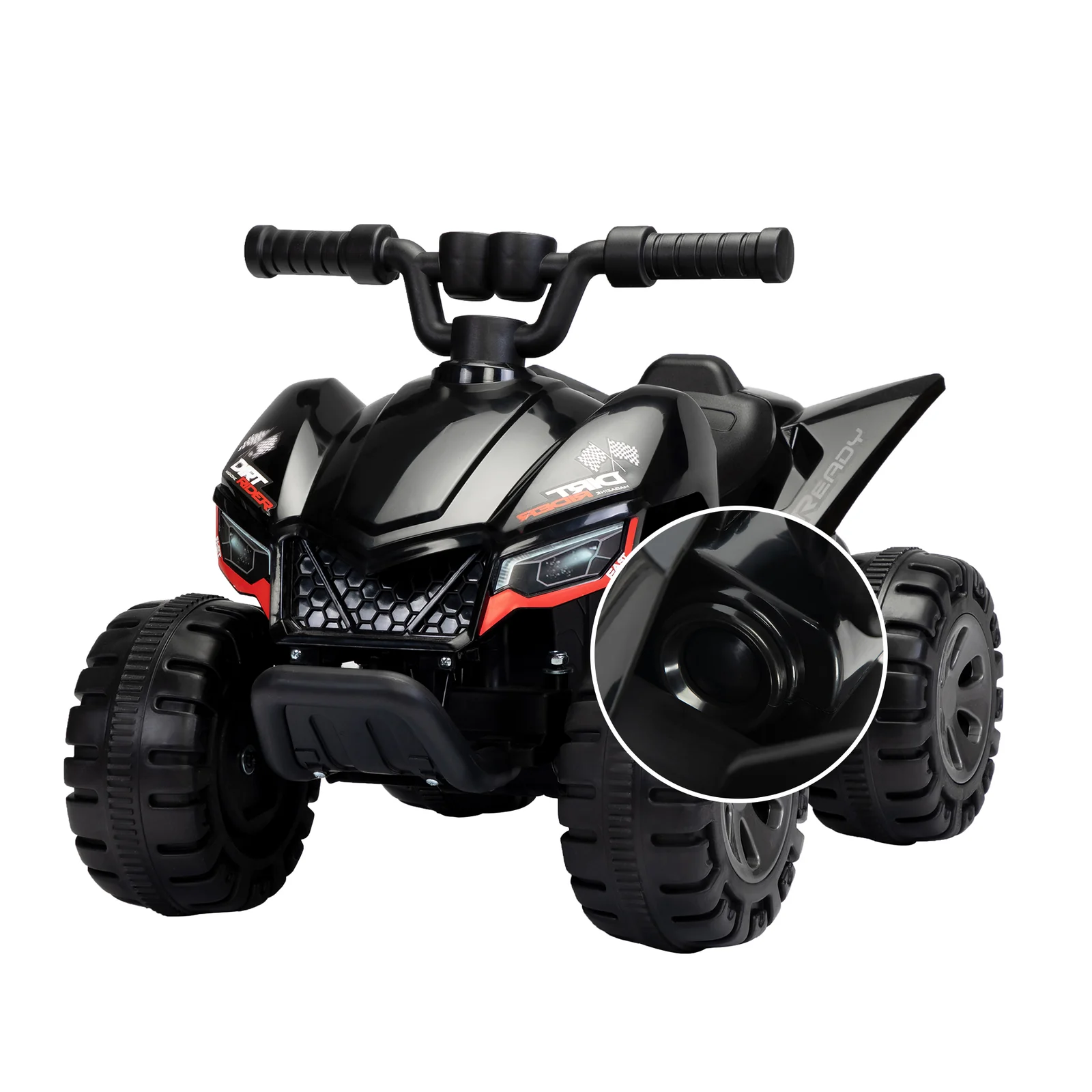 Kids 6V Electric Ride-On ATV Quad with Music and LED Lights