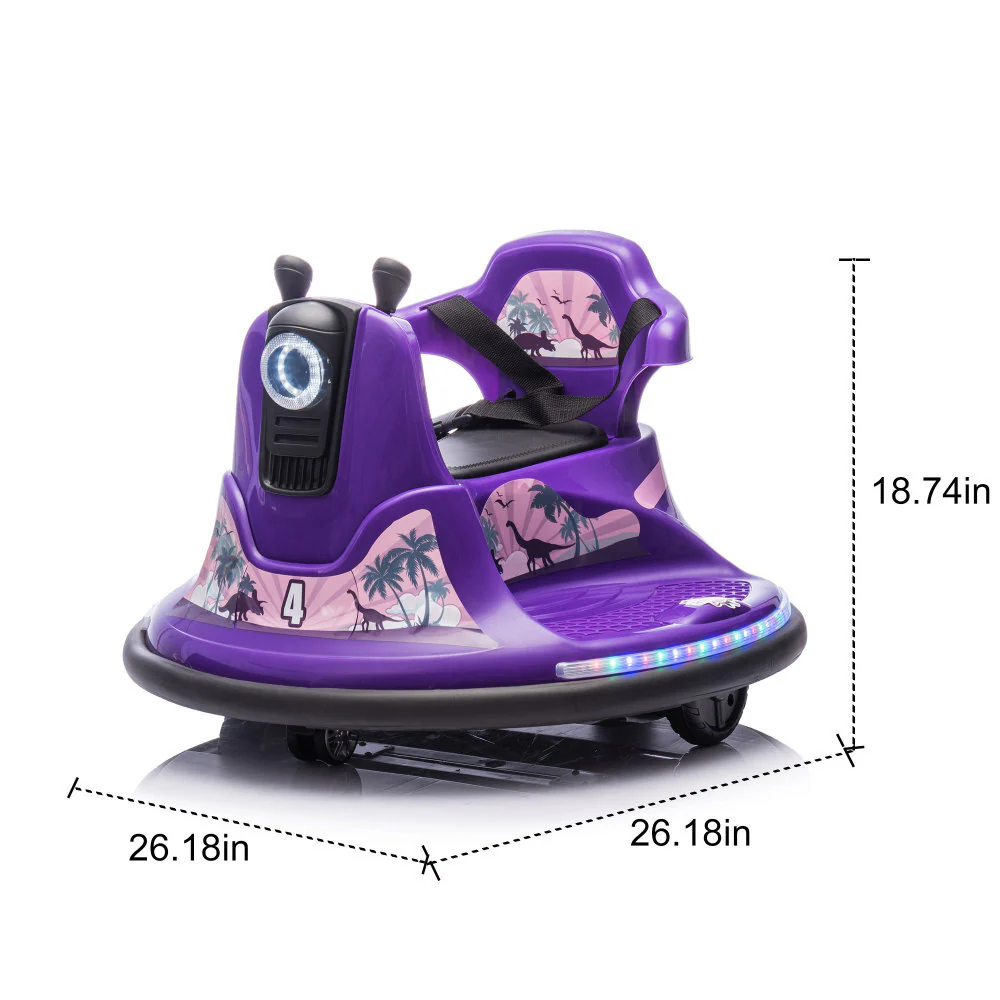 Kids Ride-On Bumper Car with Two-Handed Direction Control and Protective Bumper Strip - Image 2
