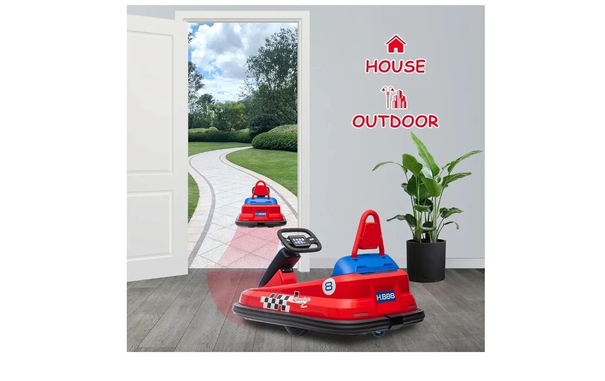 6V Electric Ride-On Bumper Car for Toddlers with 2 Speeds and Lights - Image 7