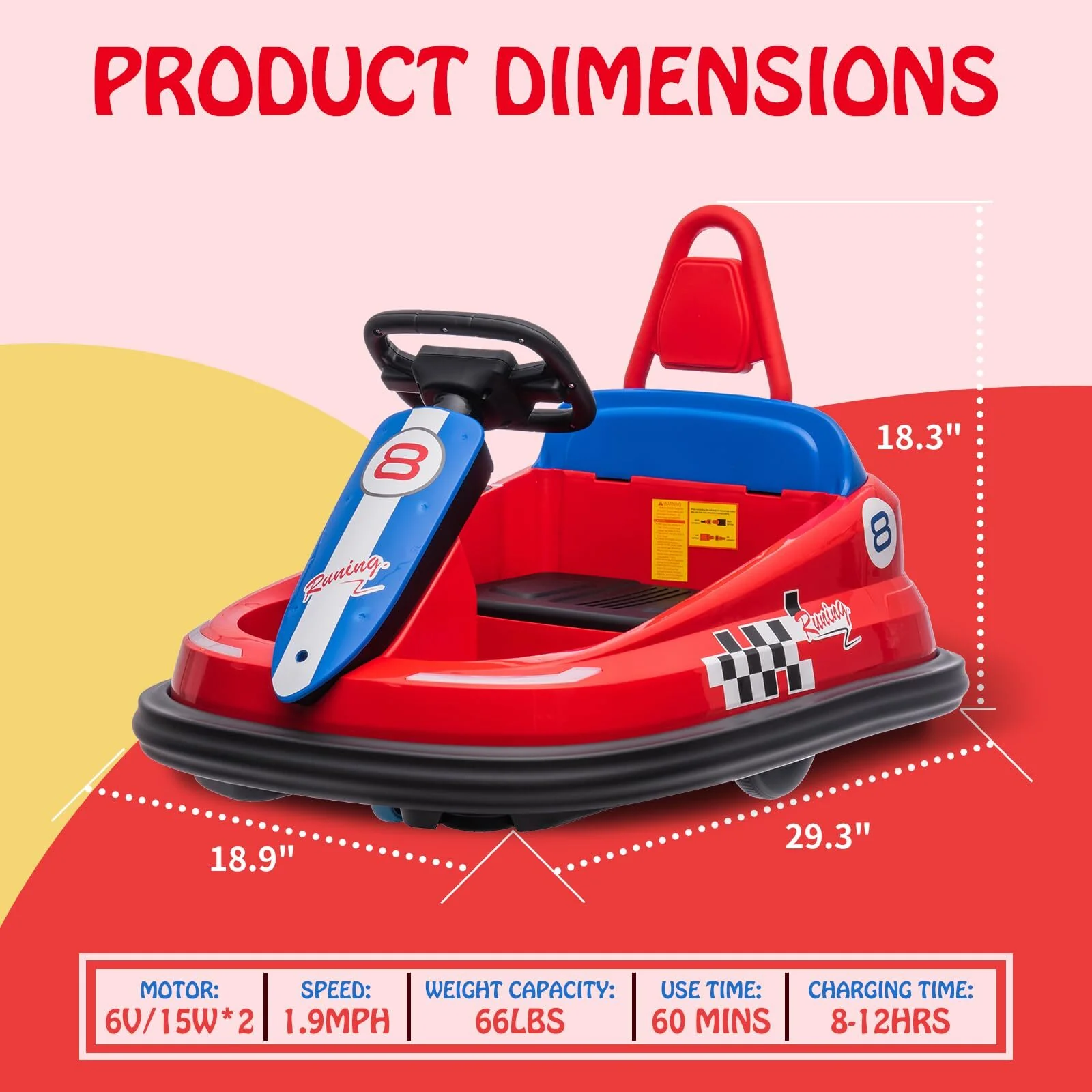 6V Electric Kids Ride-On Bumper Car with Lights and 2 Speeds for Toddlers - Image 6