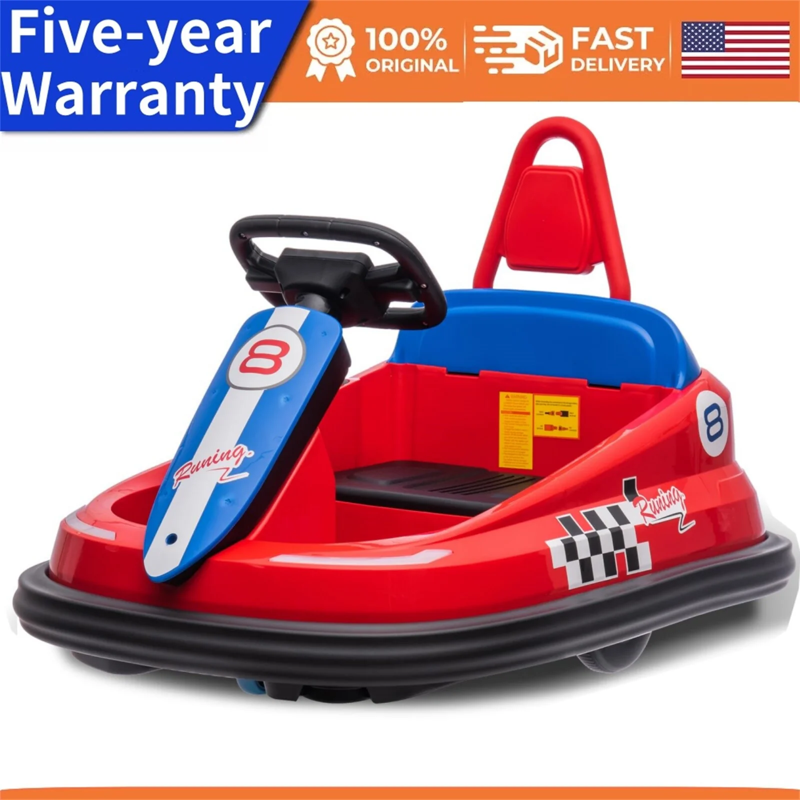 6V Electric Ride-On Bumper Car for Toddlers with 2 Speeds and Lights - Image 11
