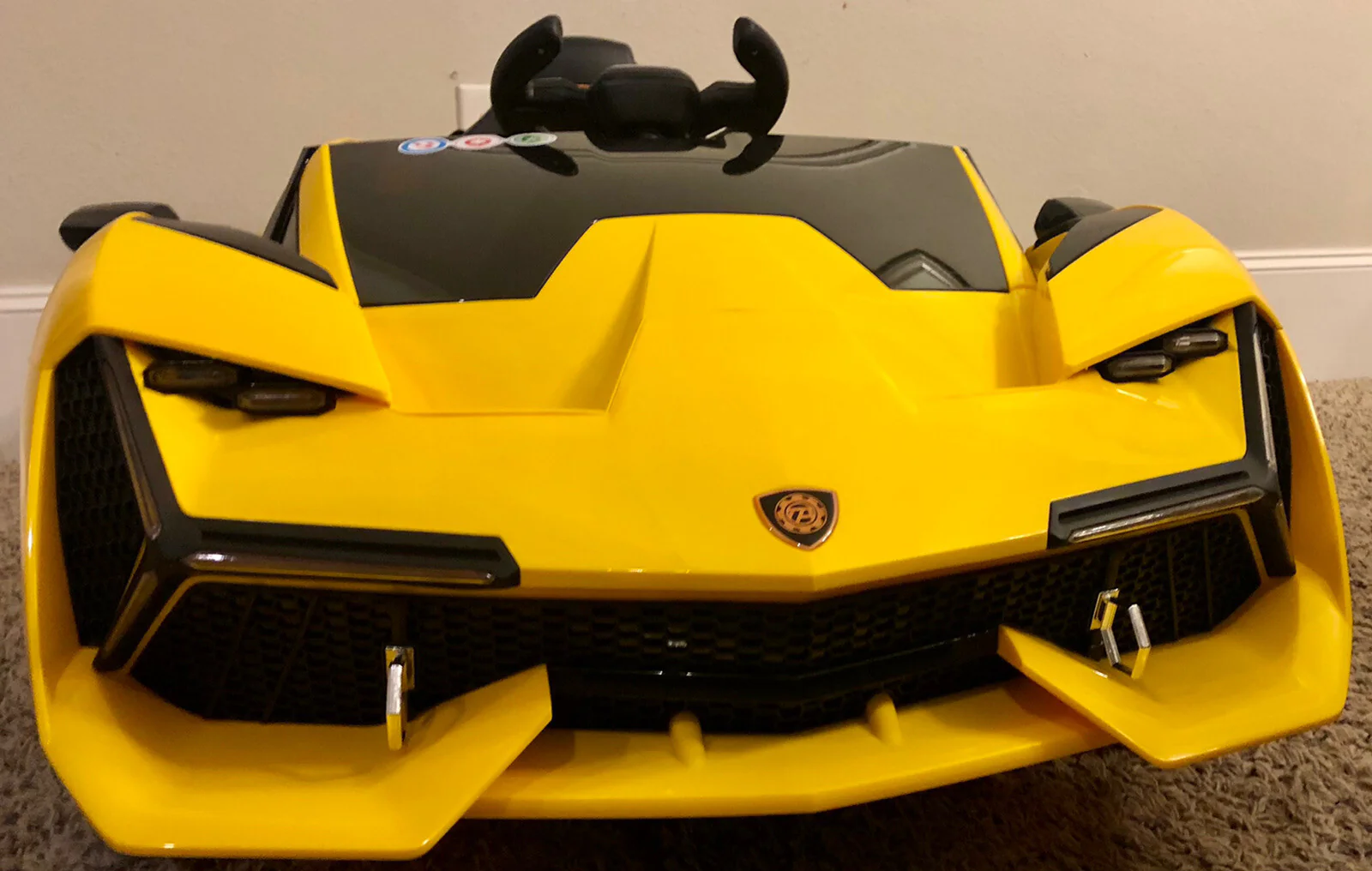 12V Battery-Powered Kids Ride-On Car with Remote Control Yellow - Image 3
