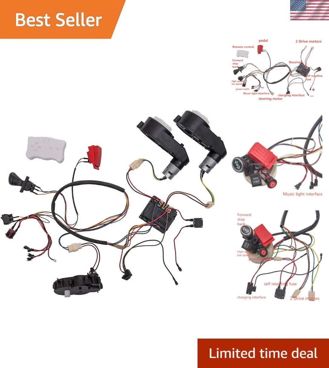 12V Kids Ride-On Car DIY Modified Wiring Complete Remote Control Circuit Set - Image 10