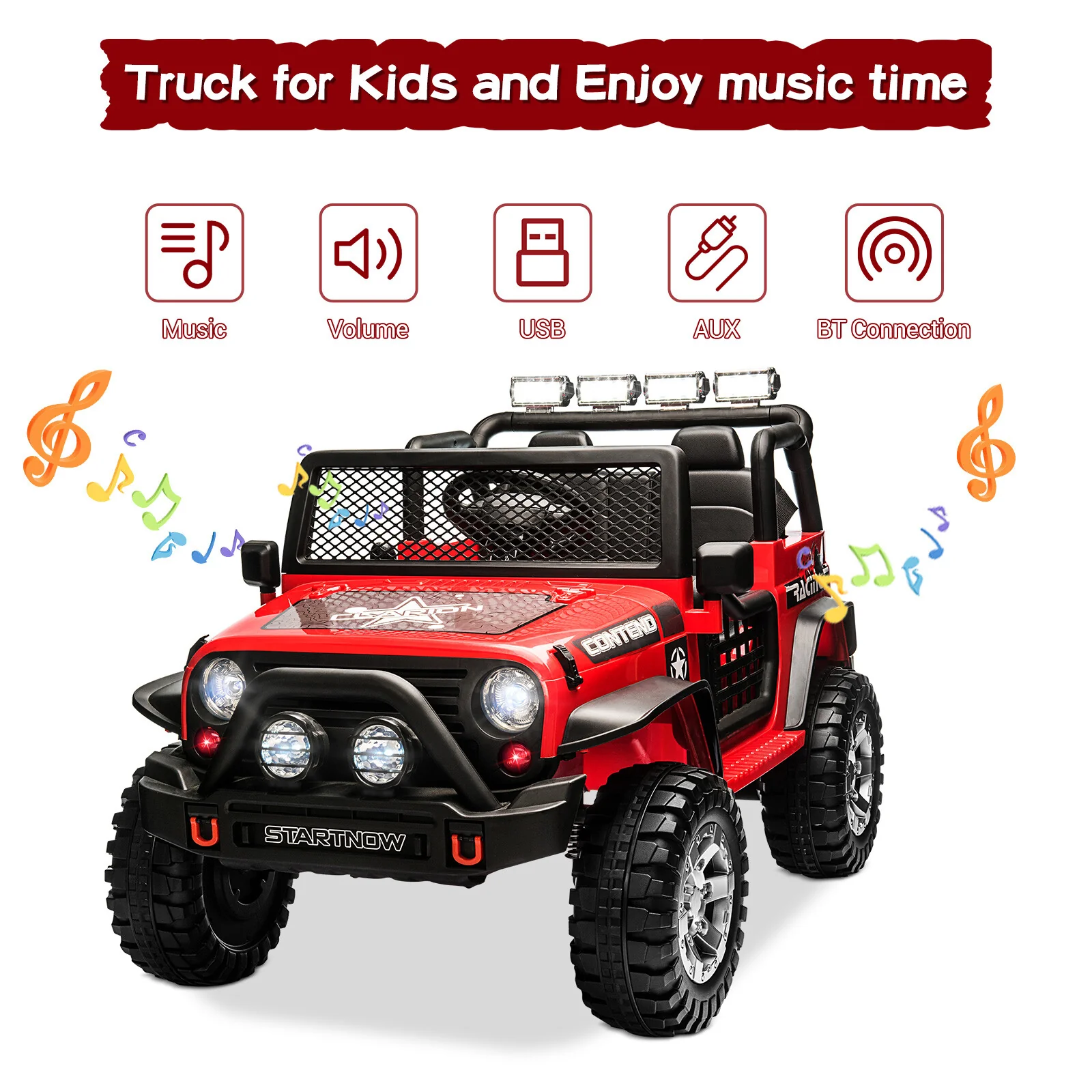 12V Electric Kids Ride-On Jeep Truck Toy Car 2-Seater with Remote Control - Image 3