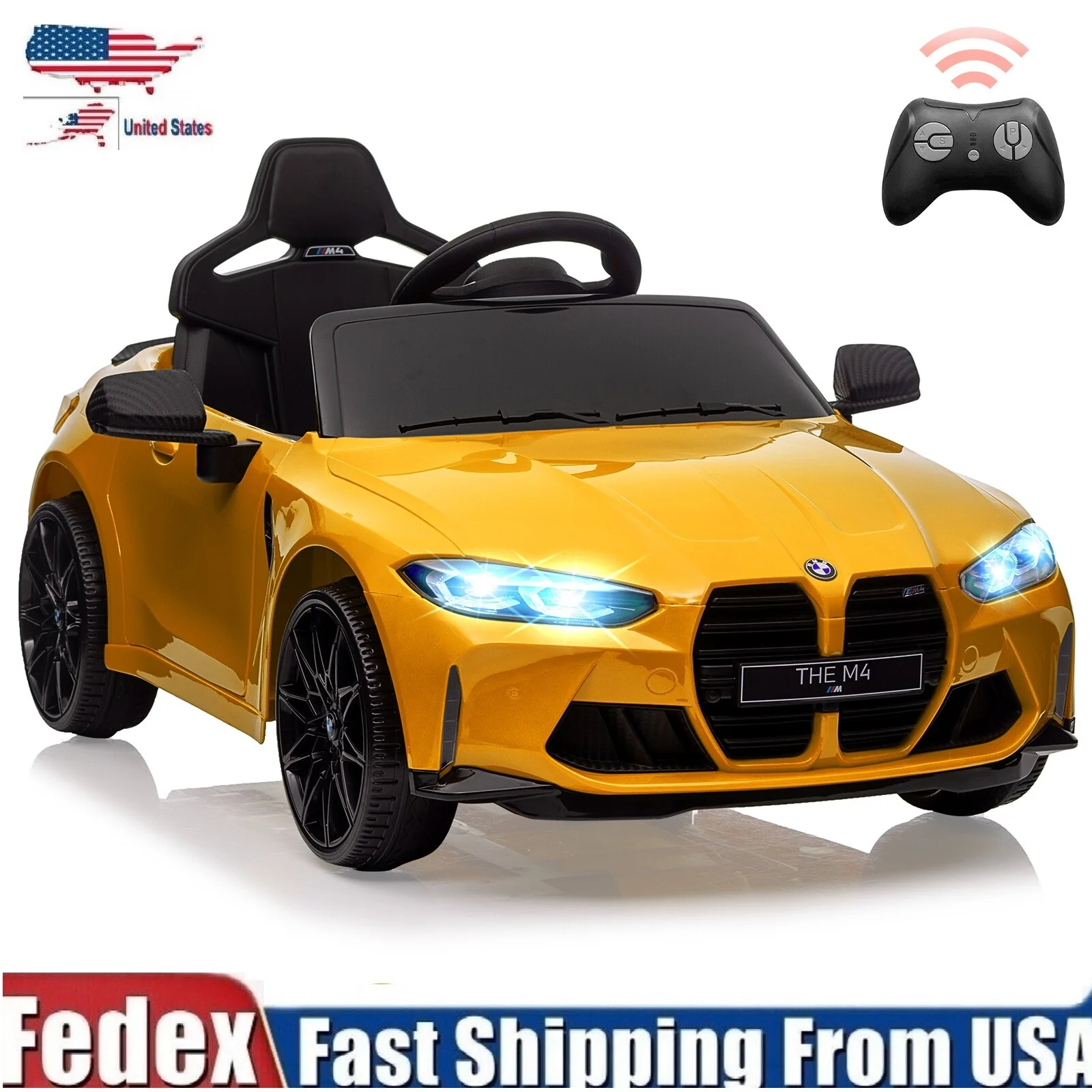 12V Electric Ride-On Car for Kids Licensed BMW M4 with Remote Control Toy Vehicle - Image 2