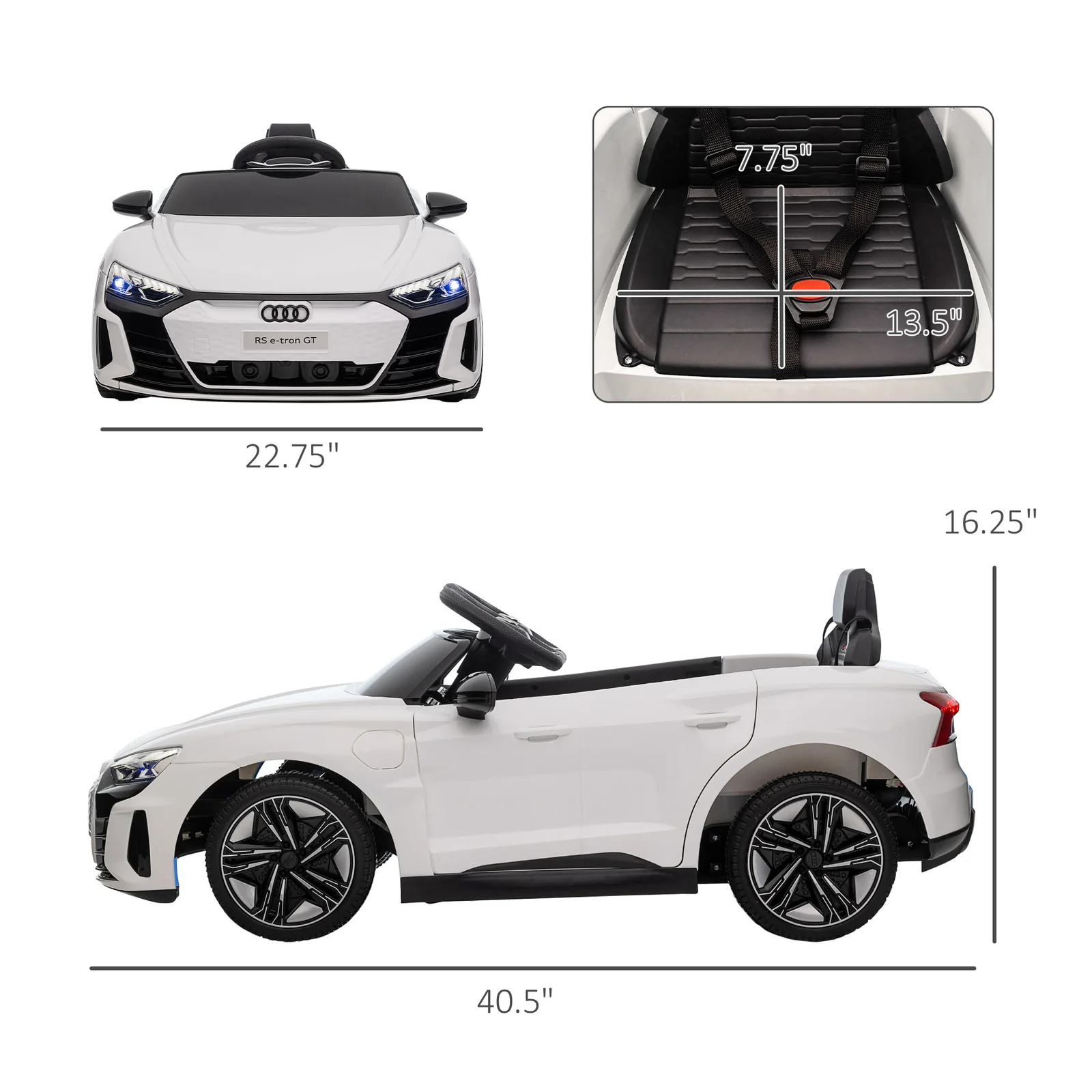 12V Electric Kids Ride-On Car Licensed Audi RS E-tron GT with 3.1 MPH Speed - Image 7
