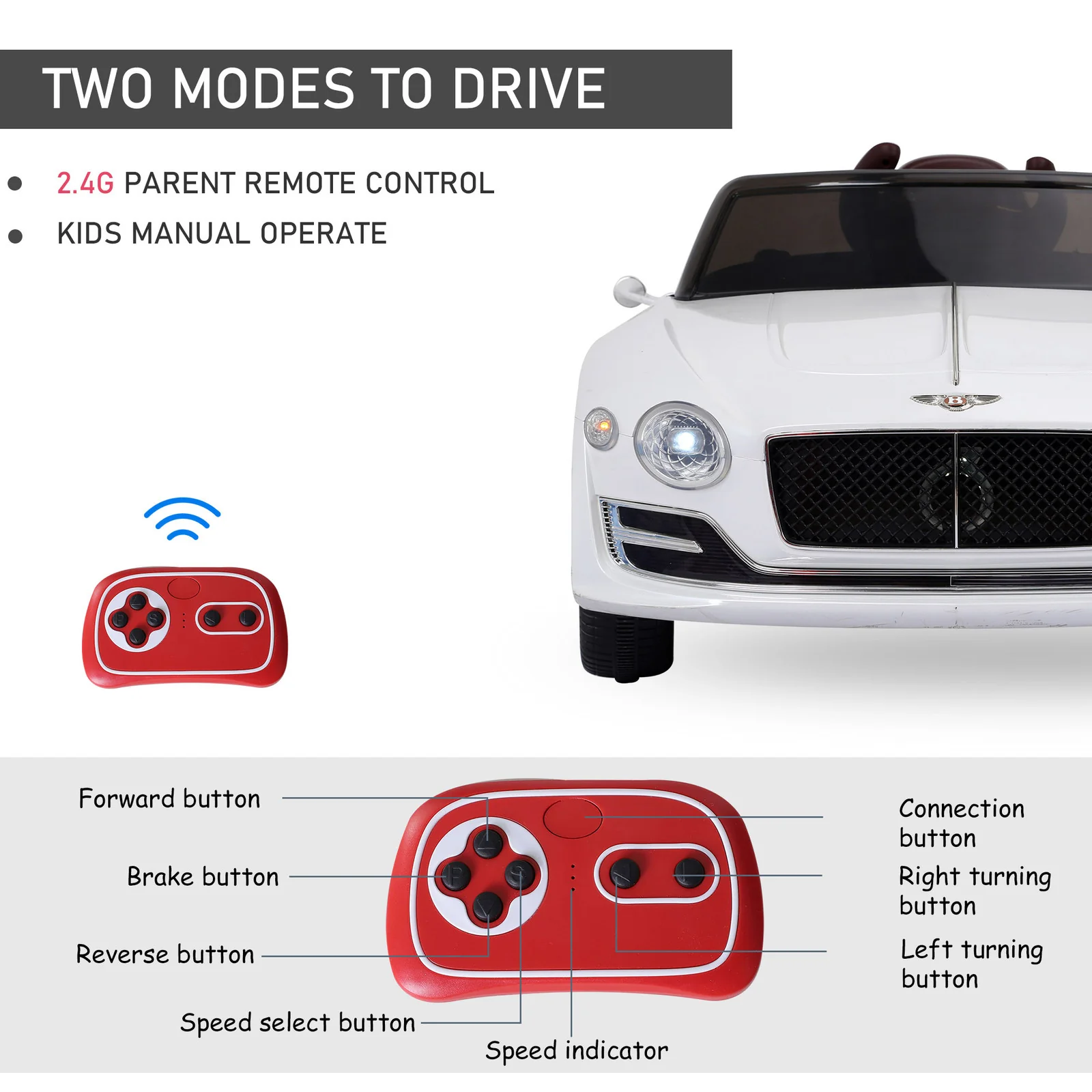 12V Licensed Bentley EXP12 Kids Electric Ride-On Car with Music - Image 7