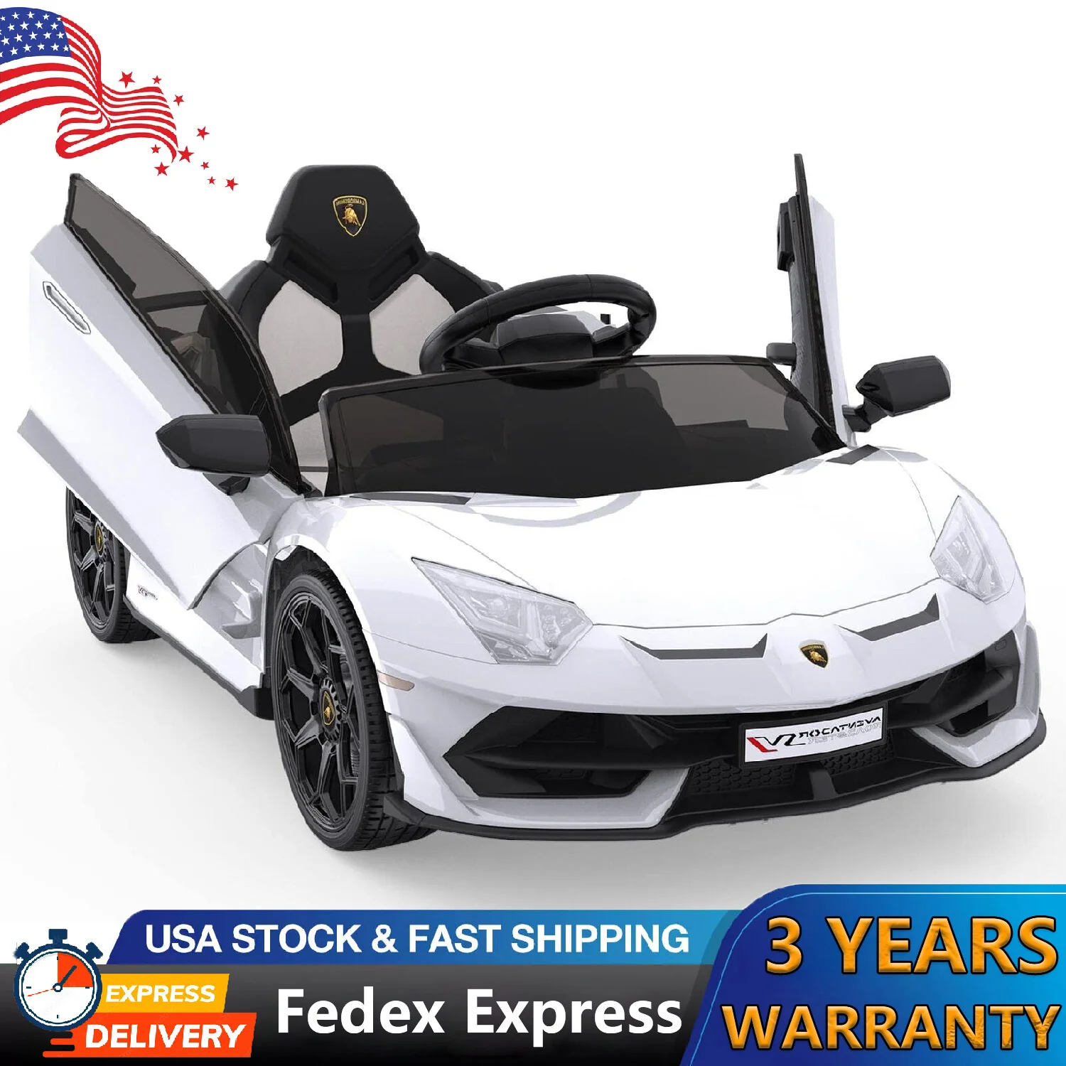 12V Licensed Lamborghini Kids Electric Ride-On Car with 2 Speeds and Battery Powered - Image 13