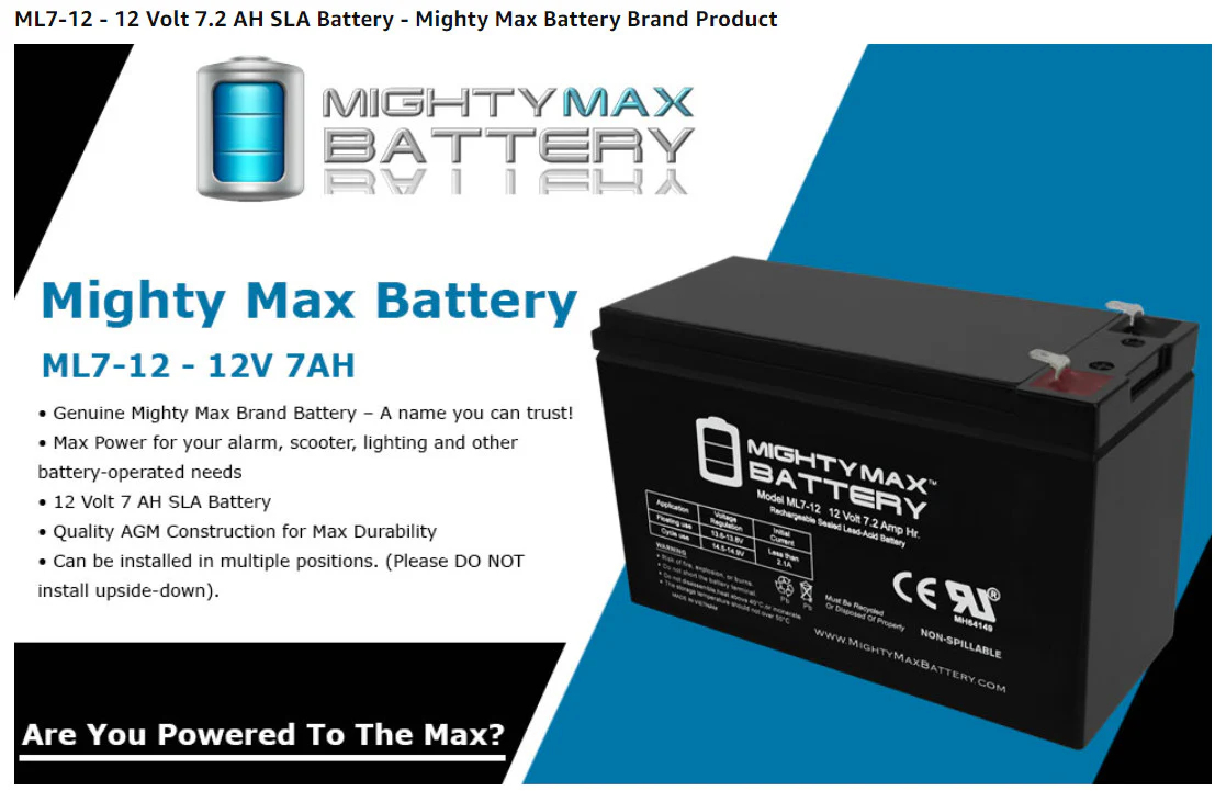 12V 7Ah Replacement Battery for Kids Electric Ride-On Power Wheels Car - Image 9