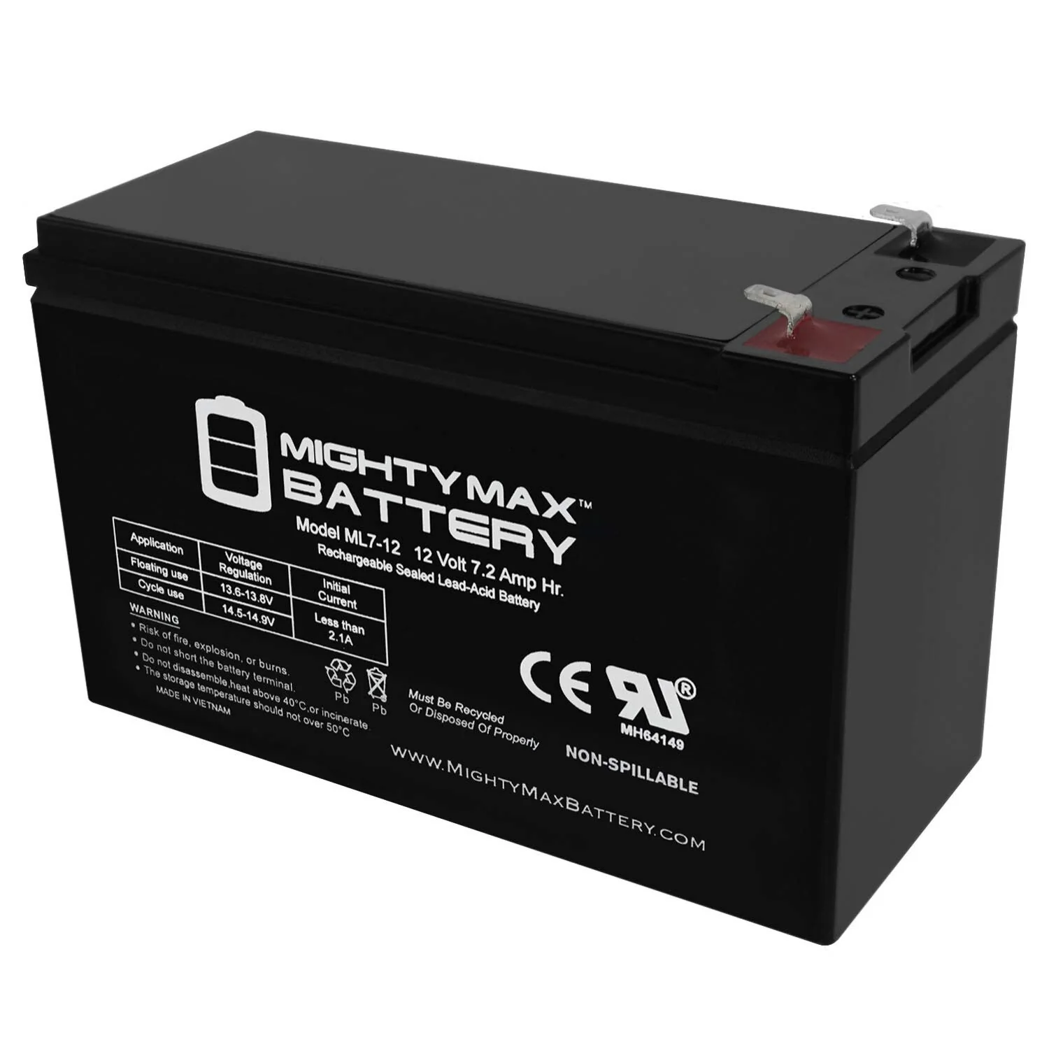 12V 7.2AH Replacement Battery for Kids Electric Ride-On Power Wheels Car - Image 2