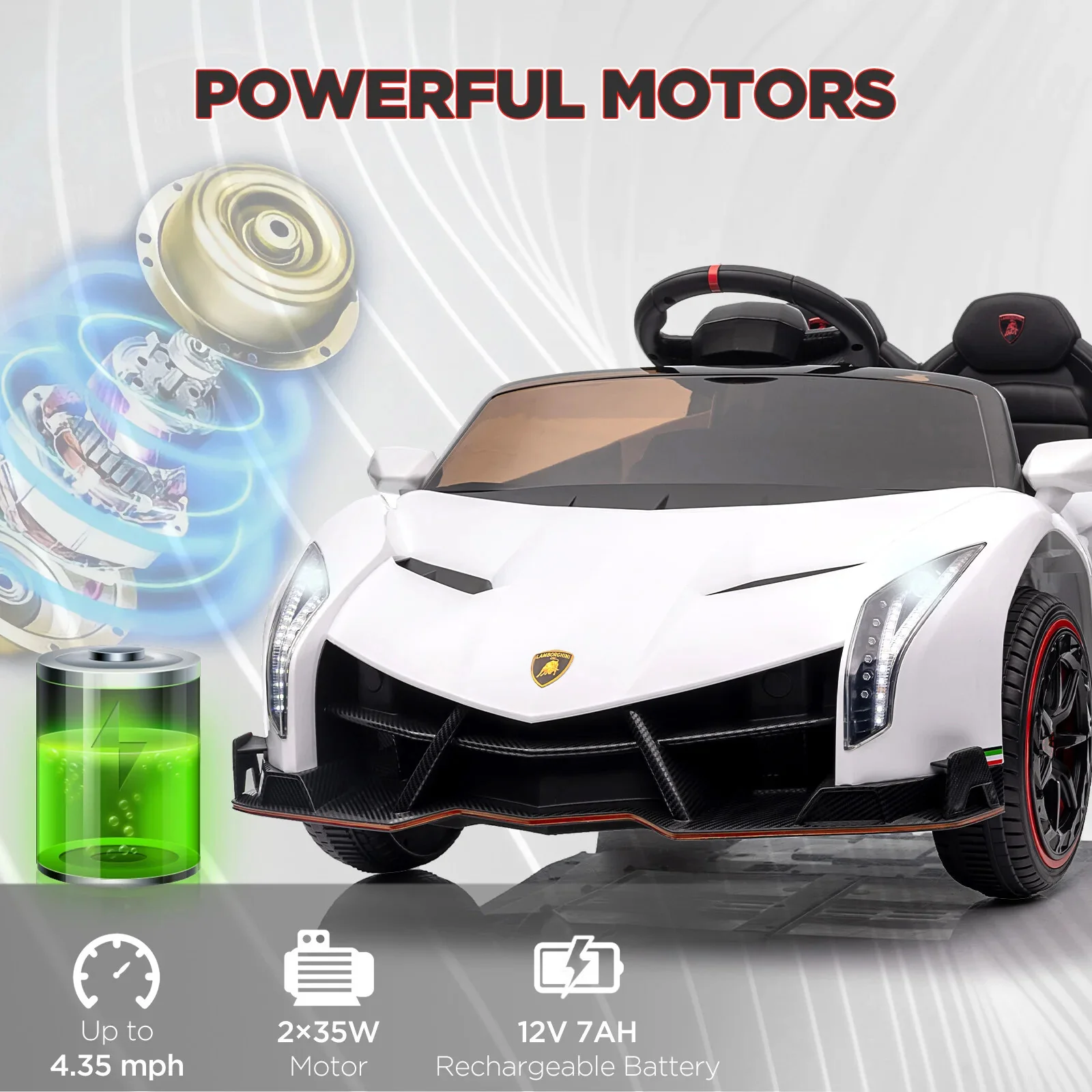 Kids 12V Battery Powered Electric Ride On Car with Parent Remote and Rocking Function - Image 14
