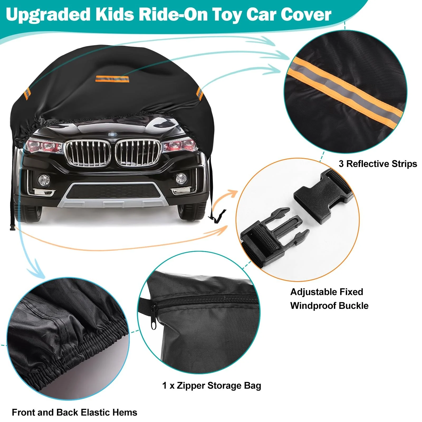 Large Waterproof Heavy-Duty 420D Ride-On Car Cover for Kids' Power Wheels - Image 5