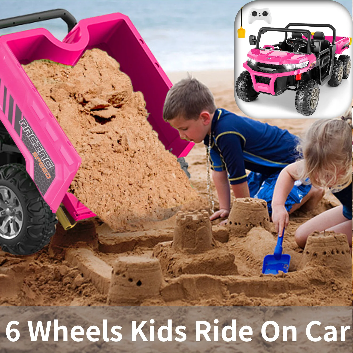 24V Electric 2-Seater Kids Ride-On Dump Truck with Remote Control and 4WD - Image 17