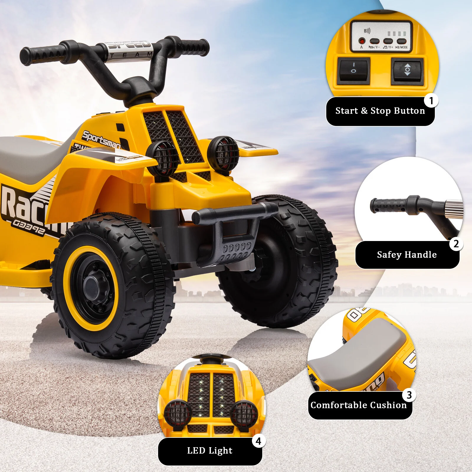 Kids 6V Electric Off-Road Quad ATV Ride-On Car Toy - Image 5
