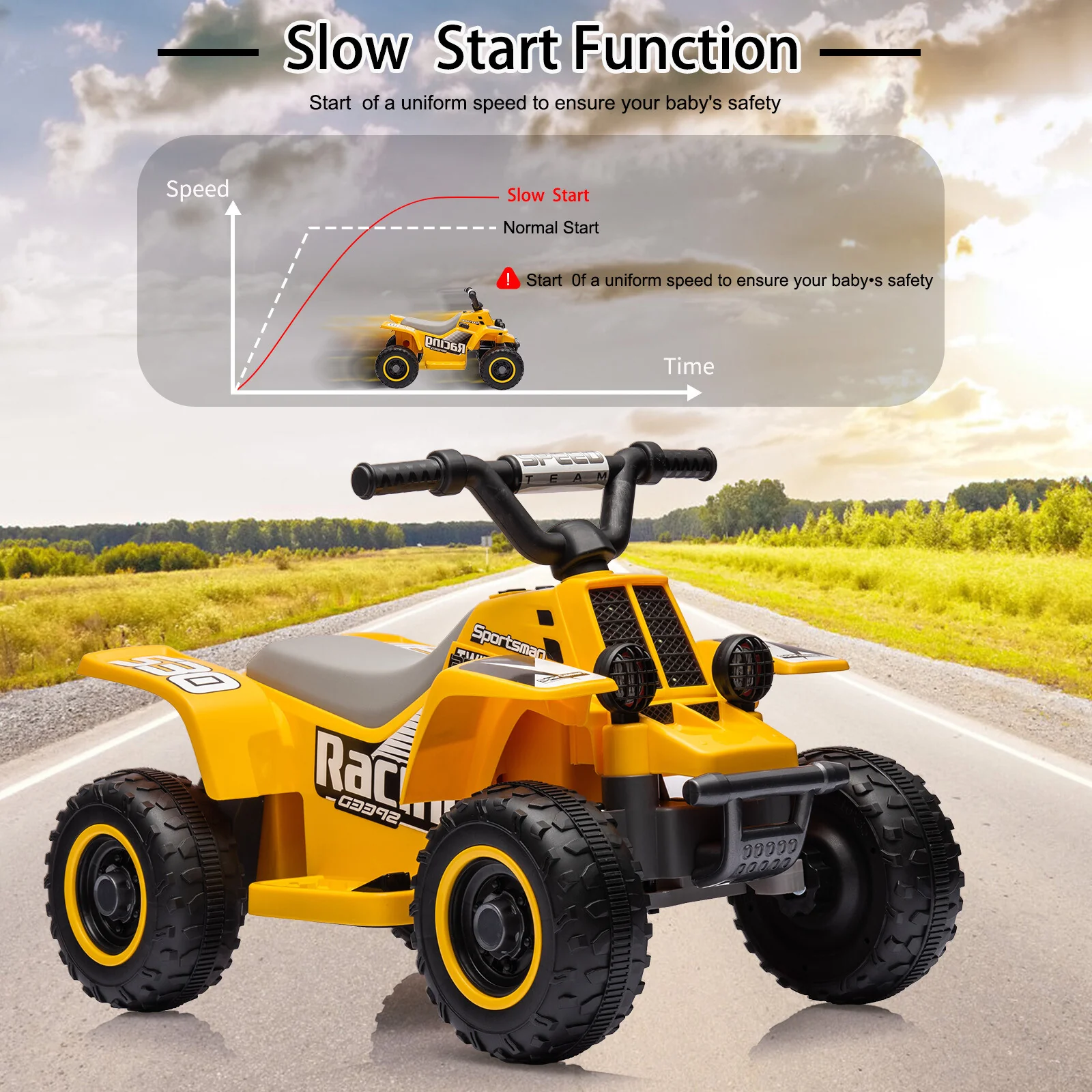Kids 6V Electric Off-Road Quad ATV Ride-On Car Toy - Image 6