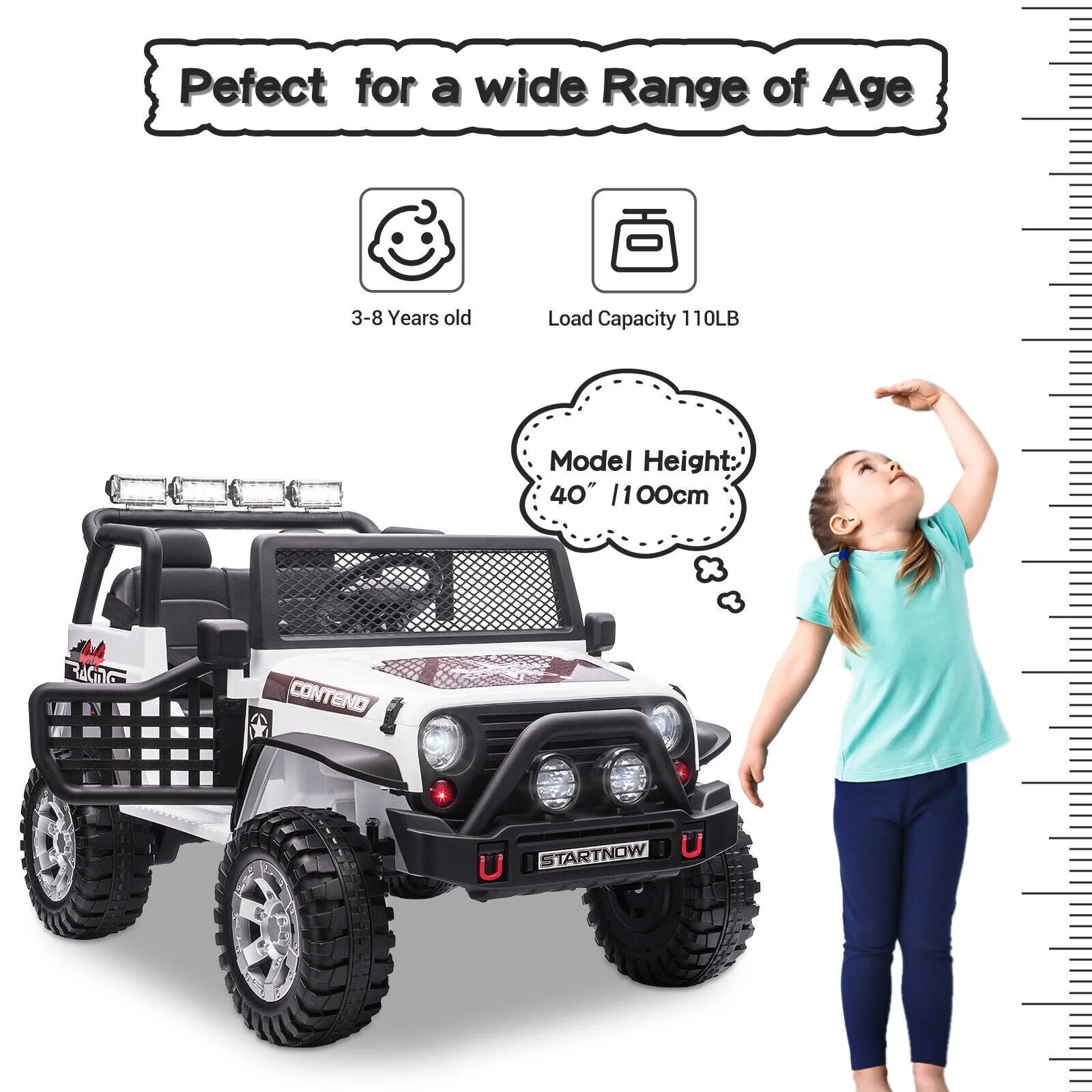 Electric 2-Seater Kids Ride-On Jeep Truck with Remote Control and Power Wheels - Image 4