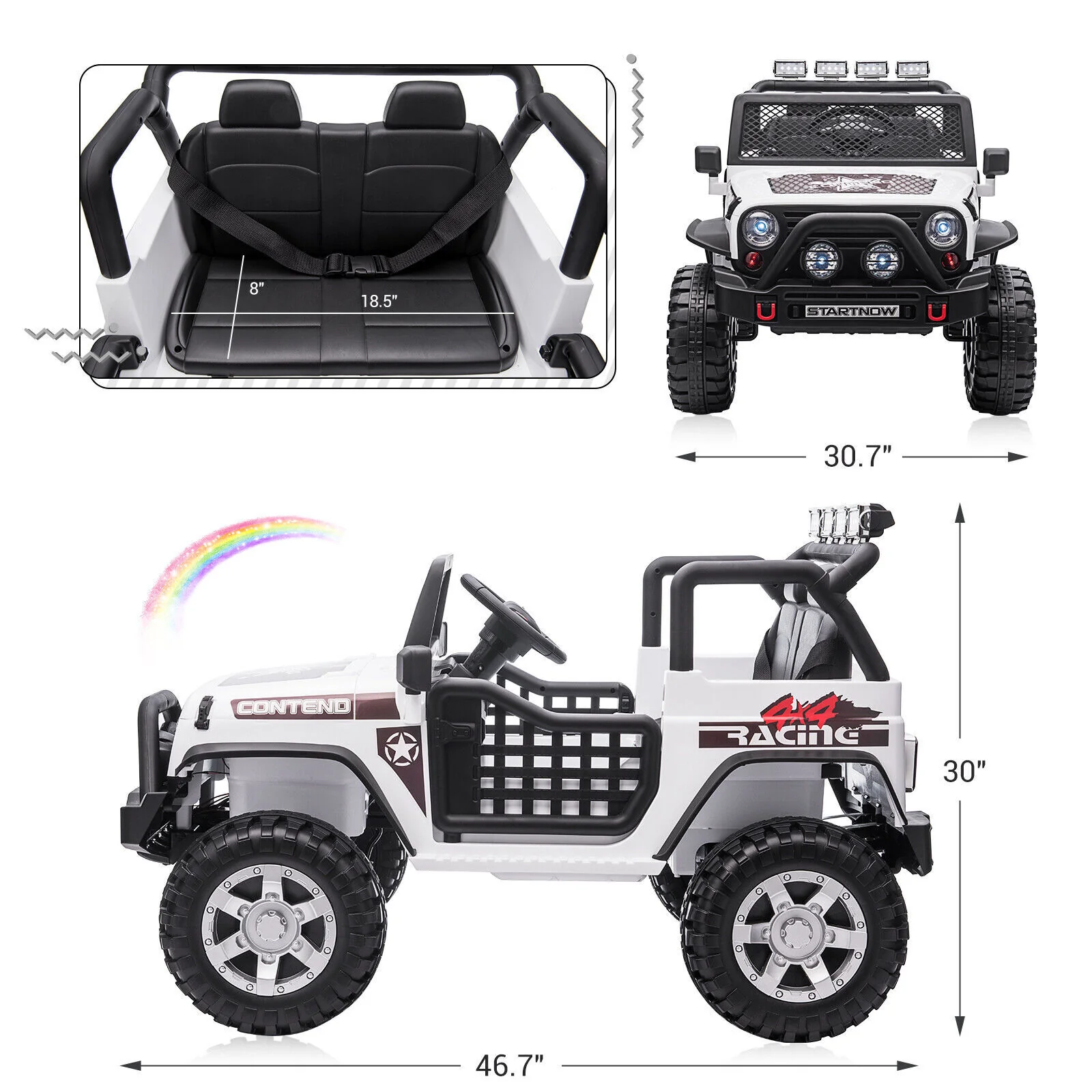 Electric 2-Seater Kids Ride-On Jeep Truck with Remote Control and Power Wheels - Image 9