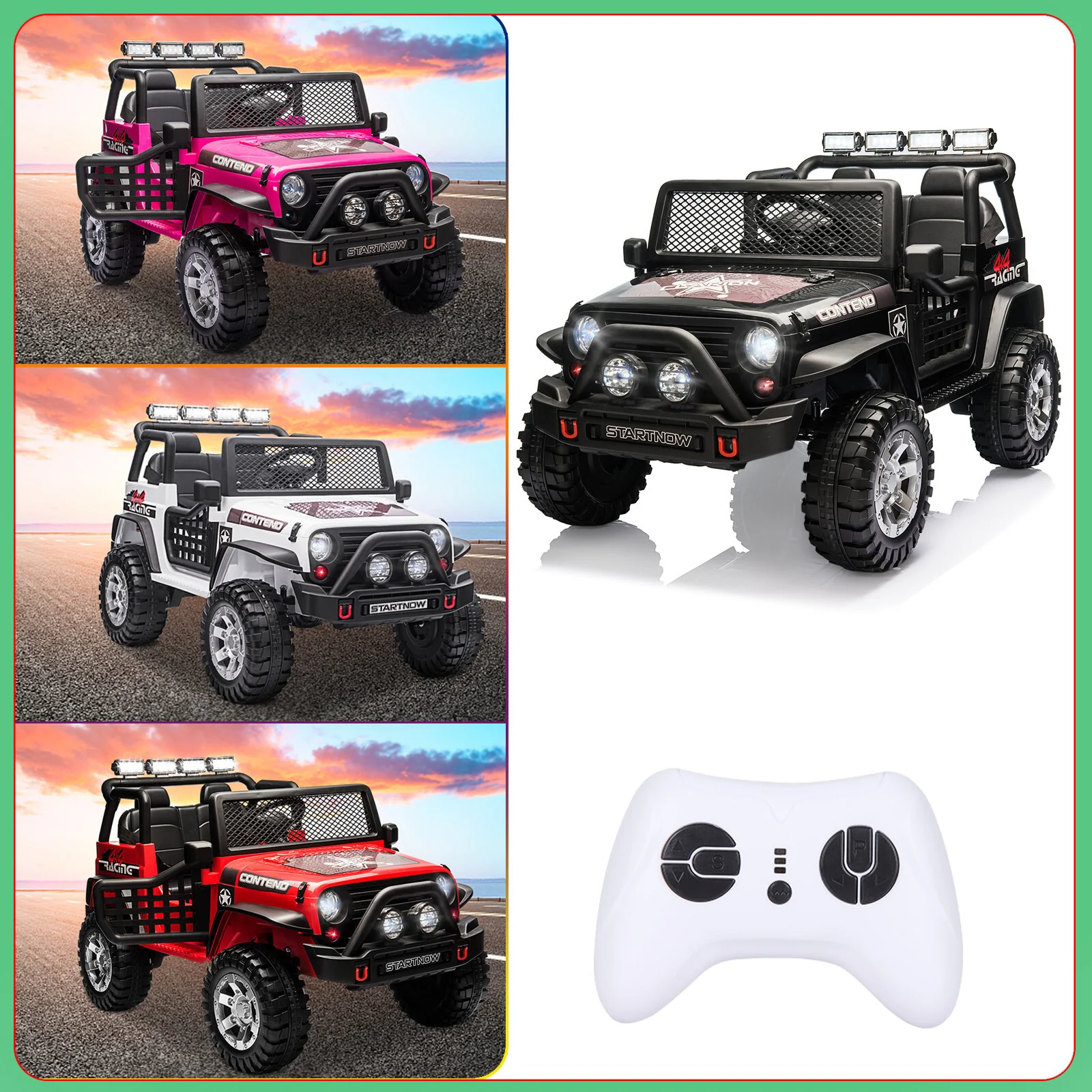 Electric 2-Seater Kids Ride-On Jeep Truck with Remote Control and Power Wheels - Image 4
