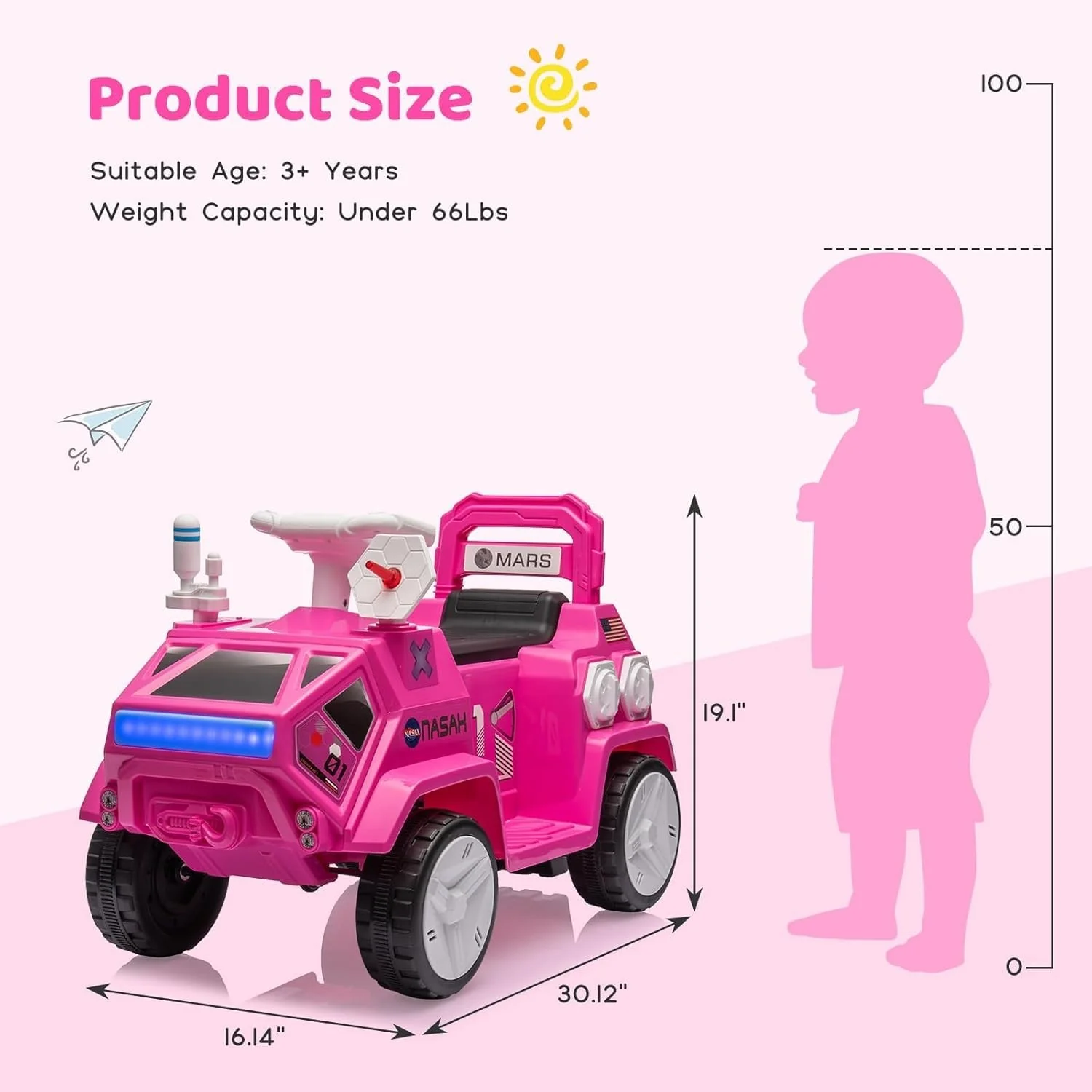 Electric Mars Rover Ride-On Car for Kids with Flashing Lights and Adventure Design - Image 7