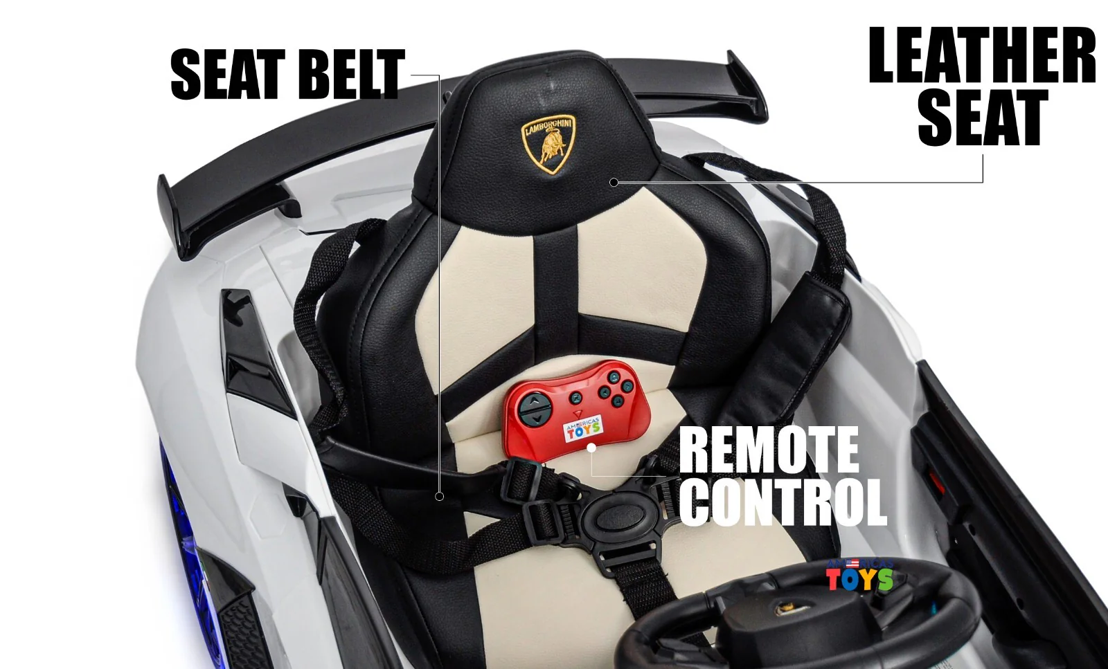 Kids Ride-On Licensed Lambo RC Car with MP4 Player and LED Wheels in Multiple Colors - Image 29