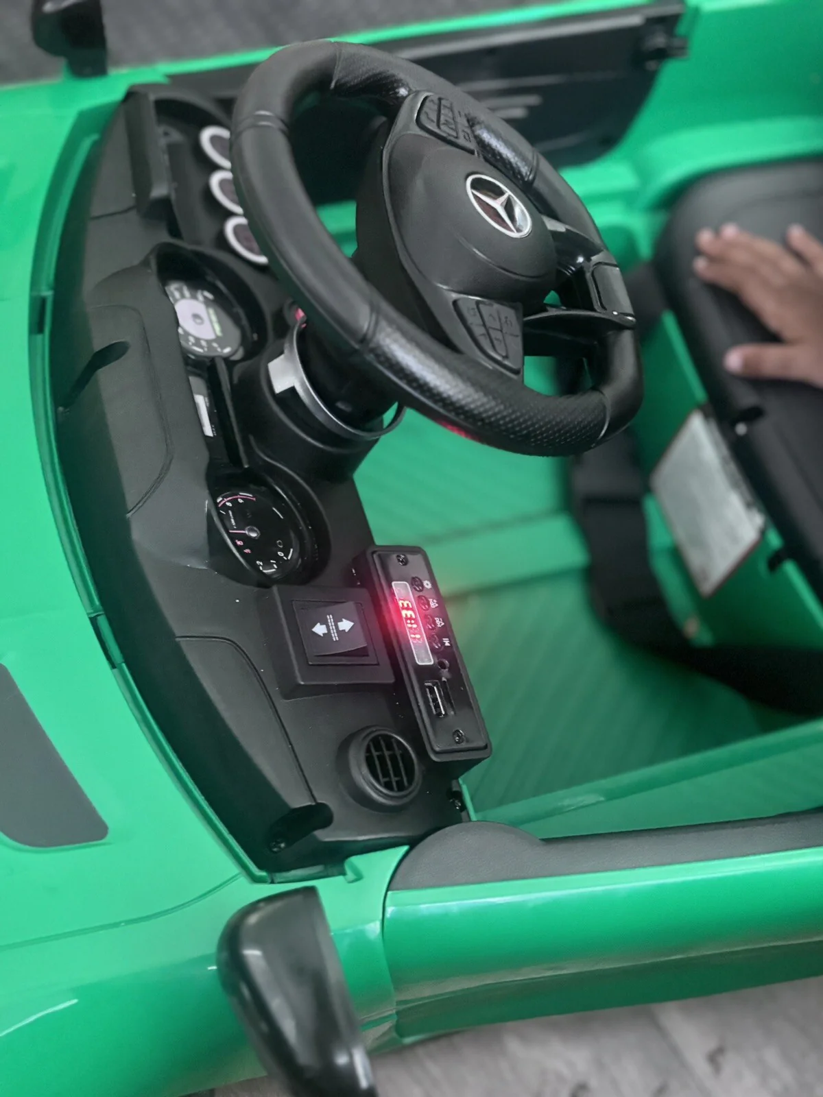 Electric Battery-Powered Kids Ride-On Car Mercedes AMG GT R with Music - Red - Image 12