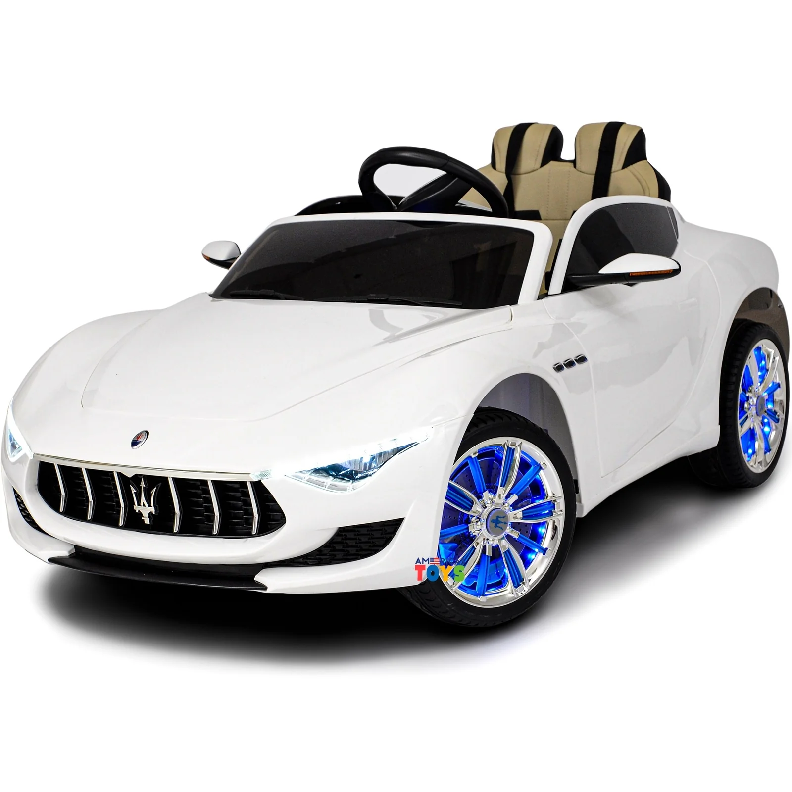 Kids Ride-On RC Car with MP4 Screen LED Wheels Licensed Maserati in Multiple Colors