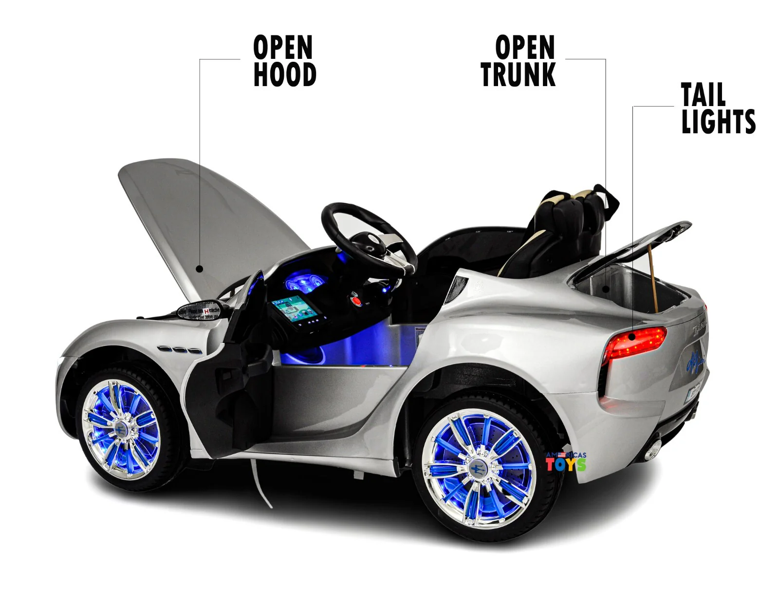 Kids Ride-On RC Car with MP4 Screen LED Wheels Licensed Maserati in Multiple Colors - Image 20