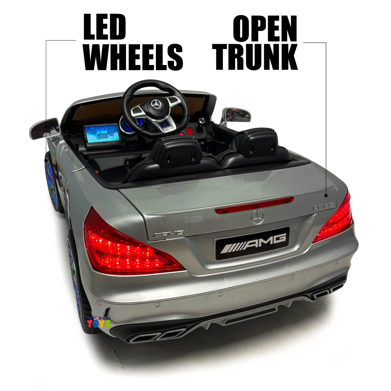Kids Ride-On Remote Control Car with MP4 Screen LED Wheels Licensed Mercedes-Benz Various Colors - Image 28