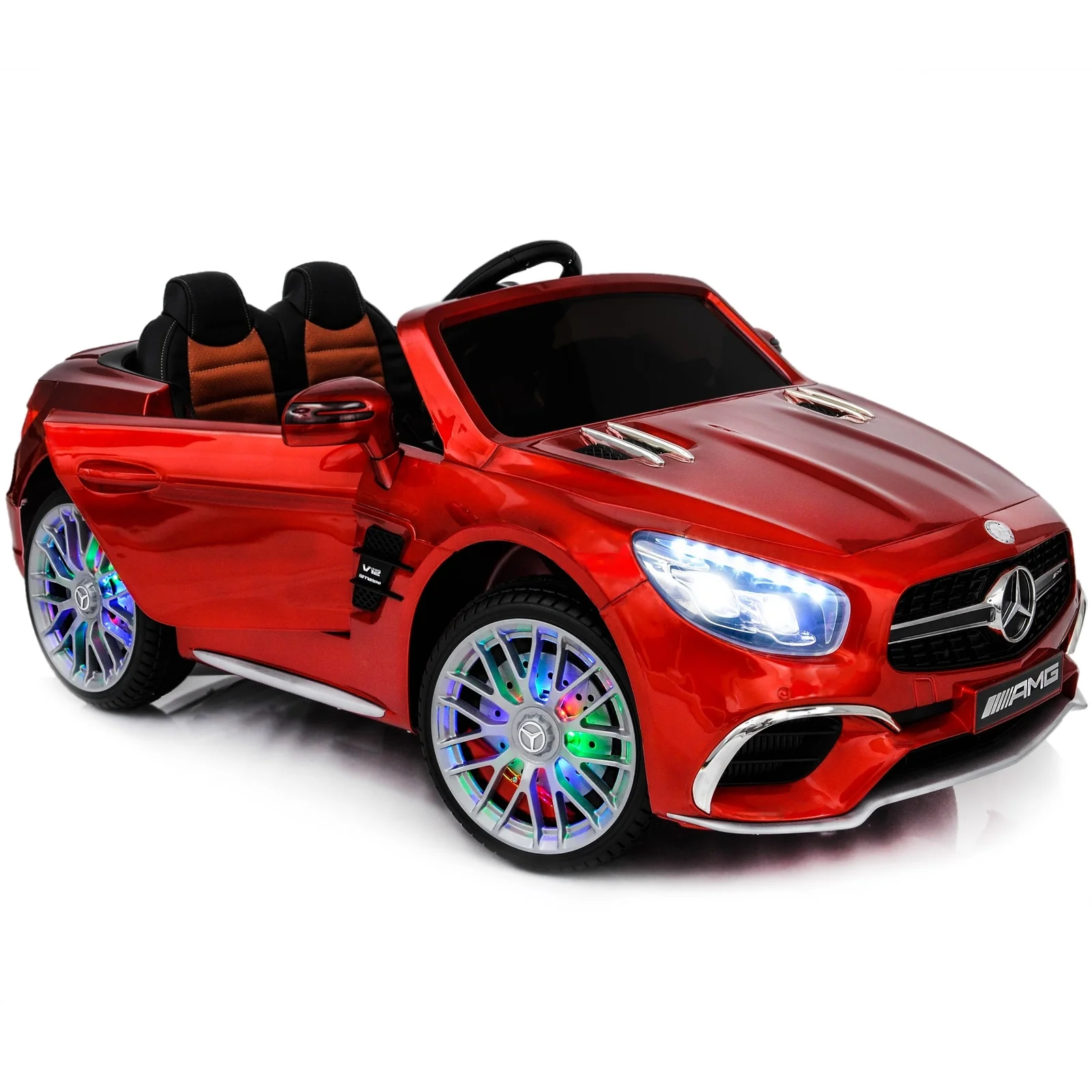 Kids Ride-On Remote Control Car with MP4 Screen LED Wheels Licensed Mercedes-Benz Various Colors - Image 35