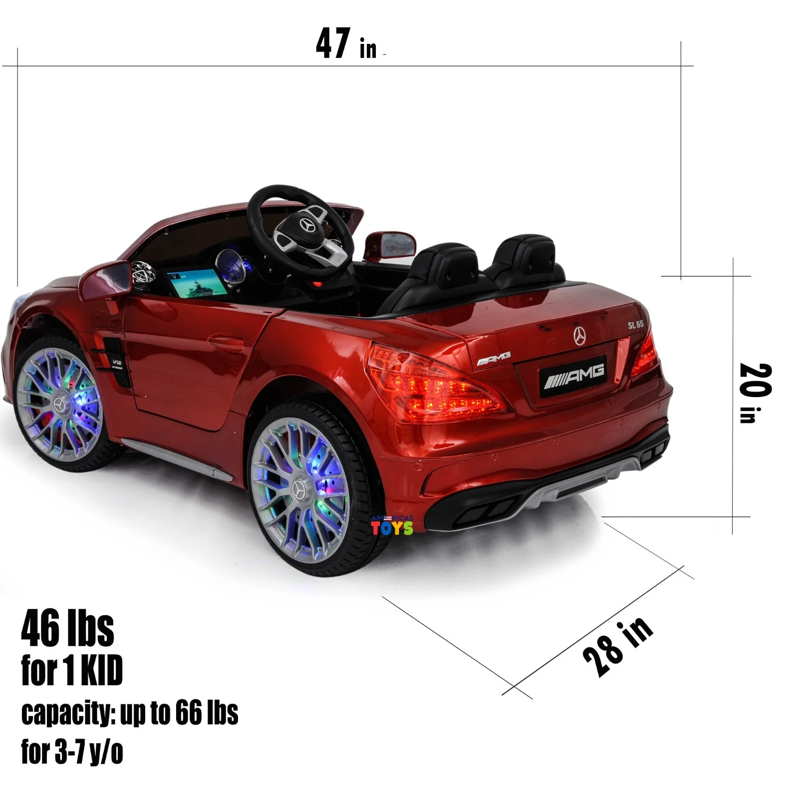 Kids Ride-On Remote Control Car with MP4 Screen LED Wheels Licensed Mercedes-Benz Various Colors - Image 40