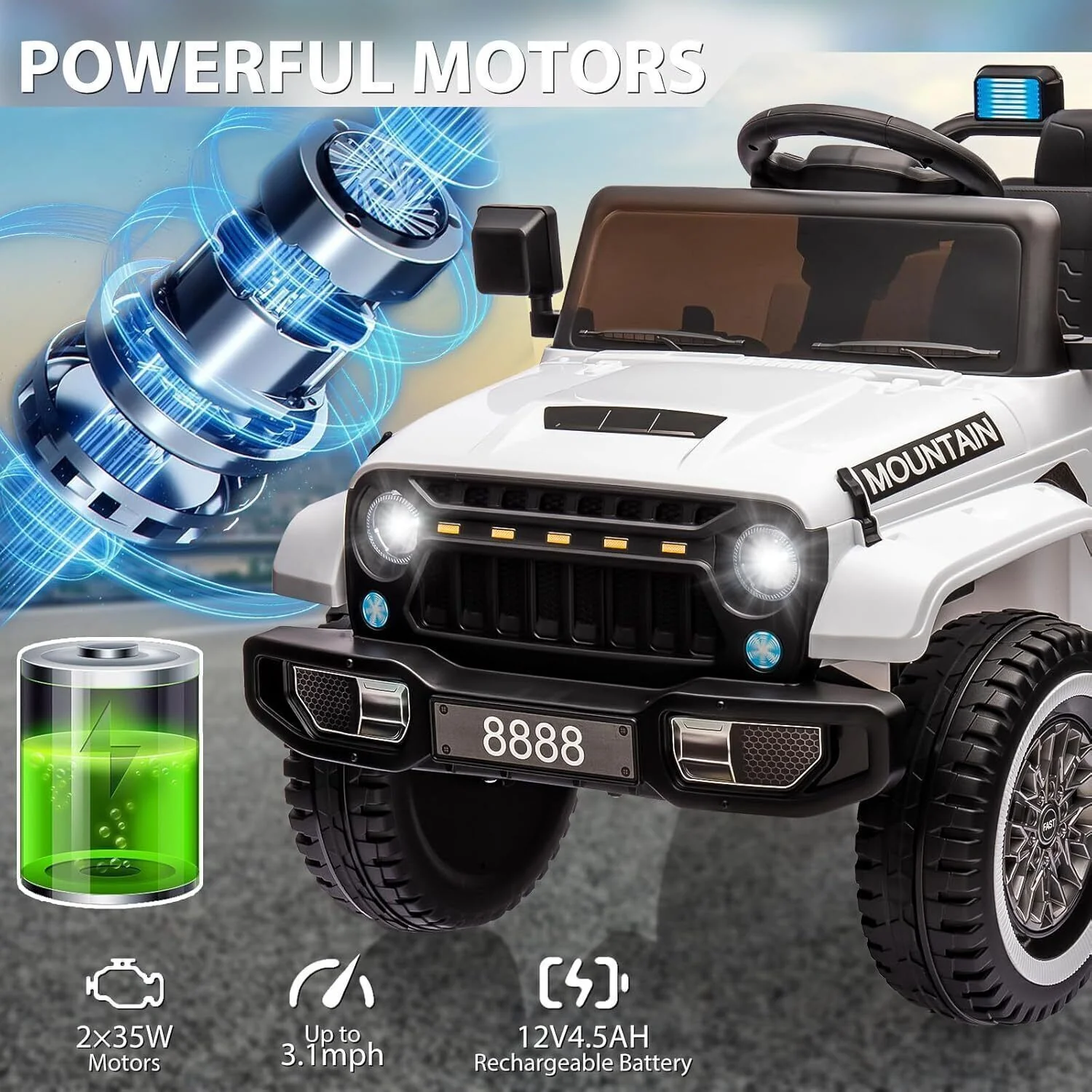 12V Electric Kids Ride-On Truck with Remote Control and Powered Wheels - Image 3
