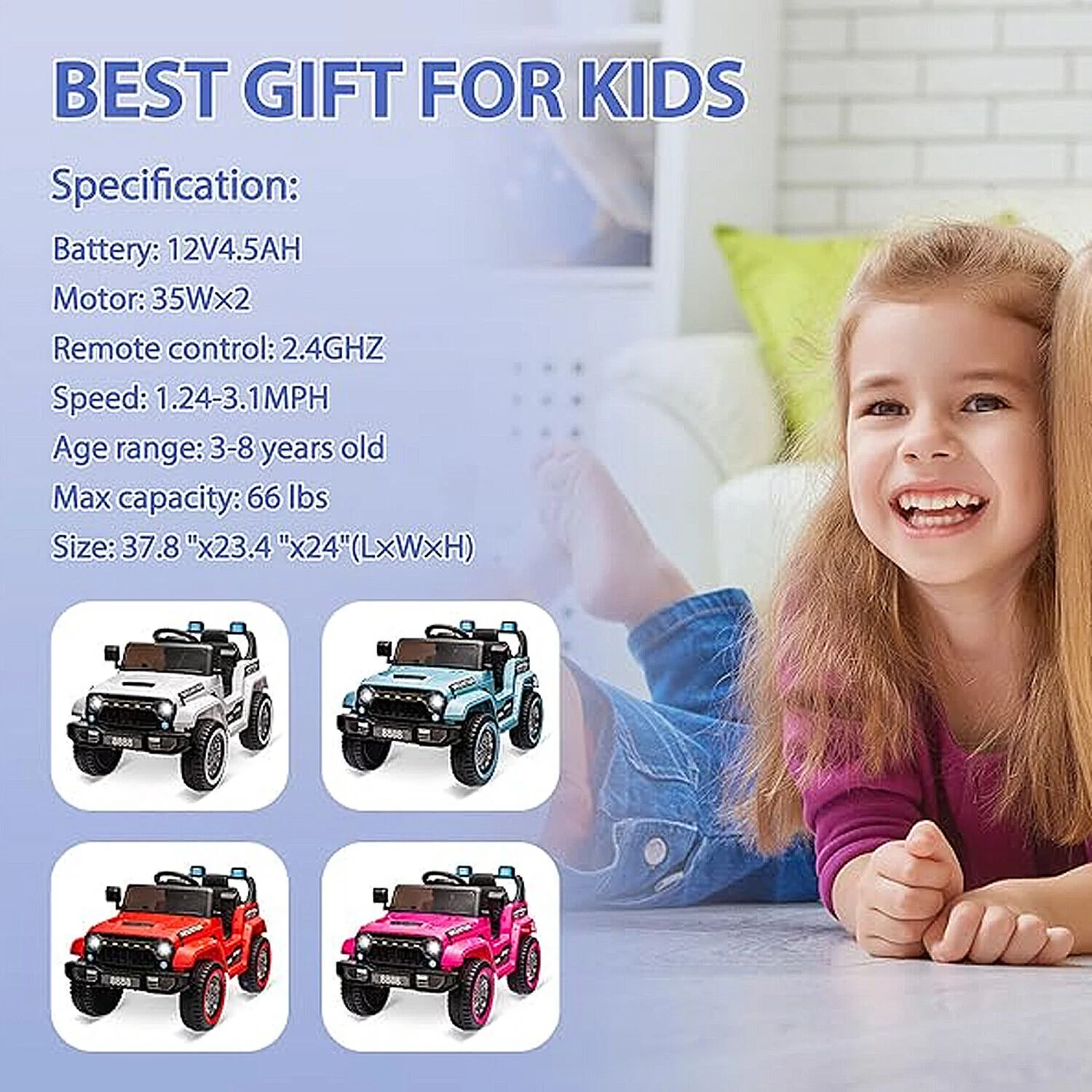 12V Electric Kids Ride-On Truck with Remote Control and Powered Wheels - Image 9