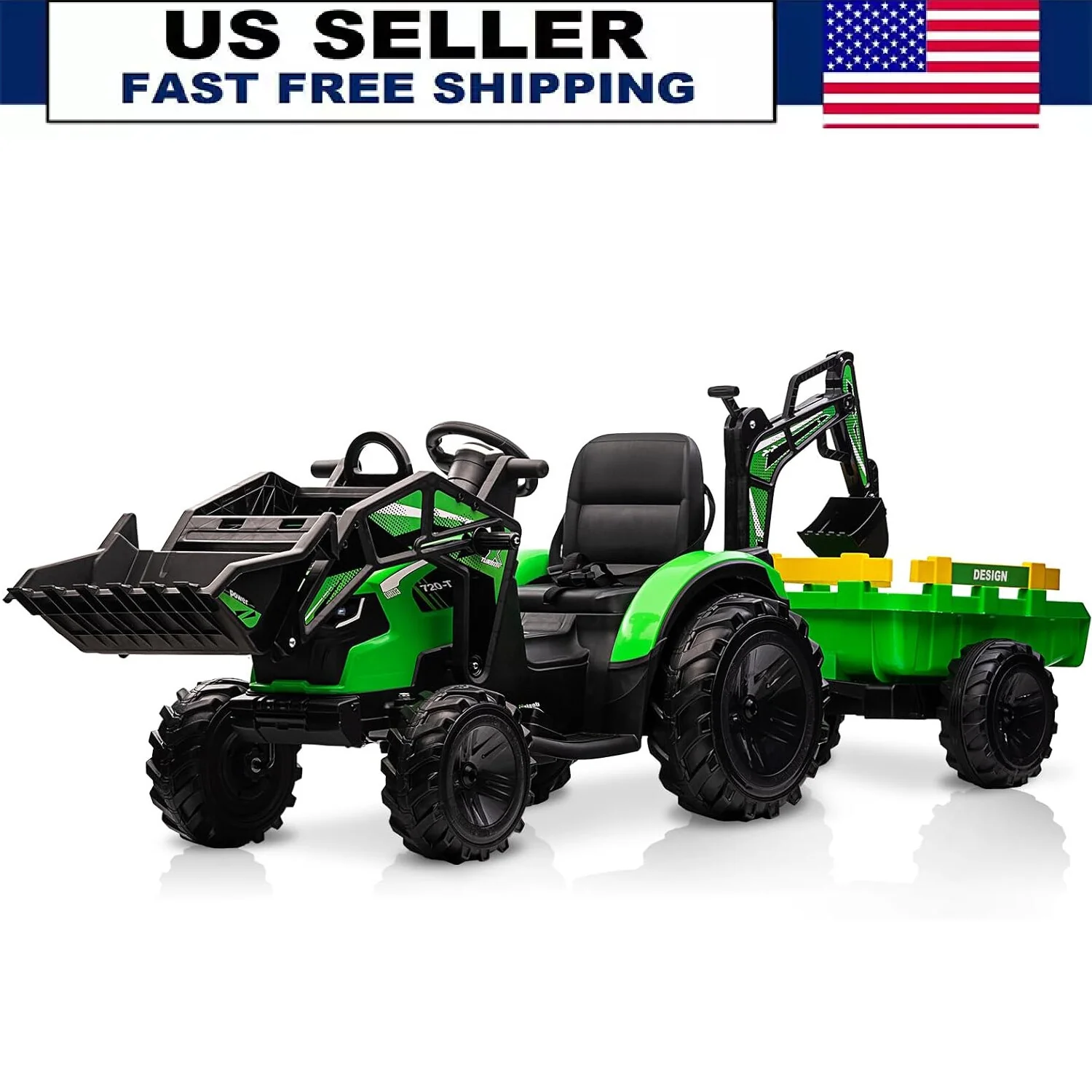 24V Electric Ride-On Excavator and Bulldozer Toy Vehicle with Remote Control for Kids - Image 8