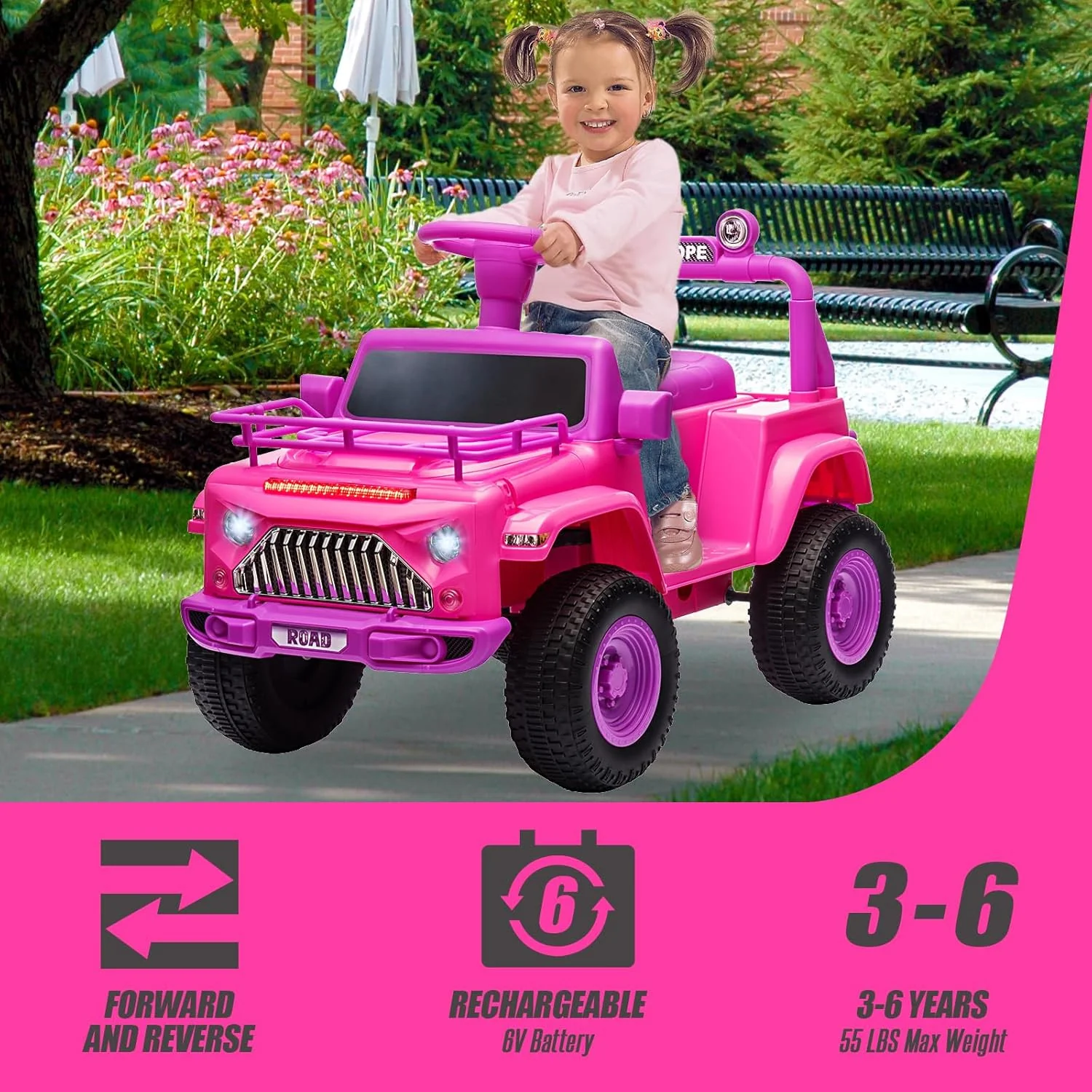 6V Electric Ride-On Kids Truck Toy with Music and LED Lights - Image 11