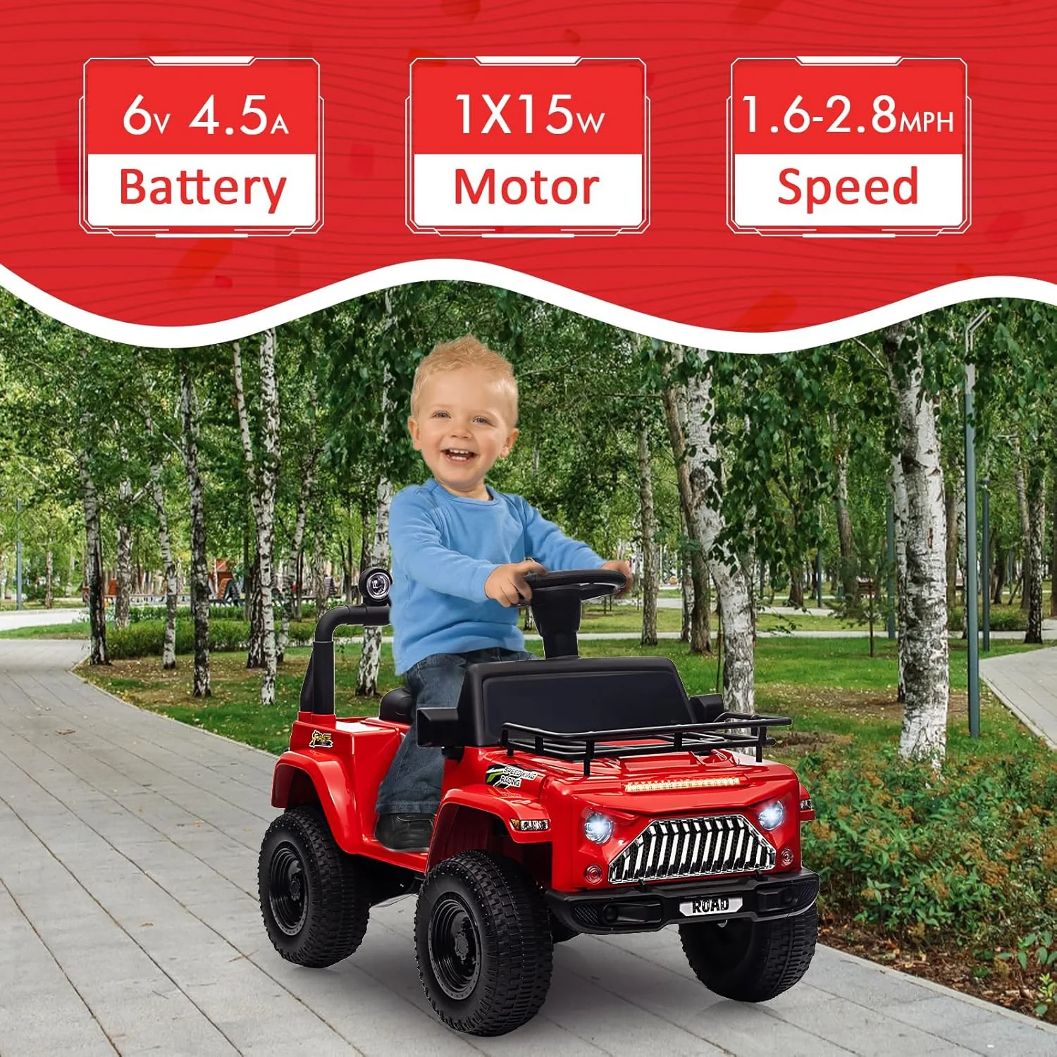 6V Electric Ride-On Kids Truck Toy with Music and LED Lights - Image 6