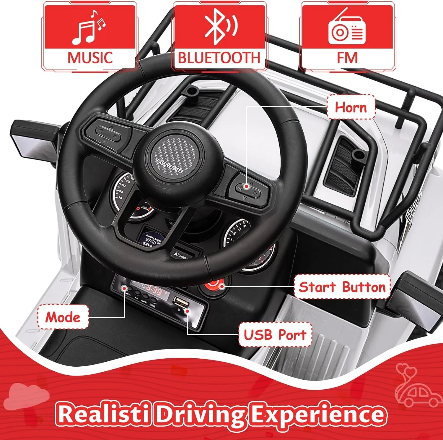 6V Electric Kids Ride-On Truck Toy with Music and LED Lights - Image 8