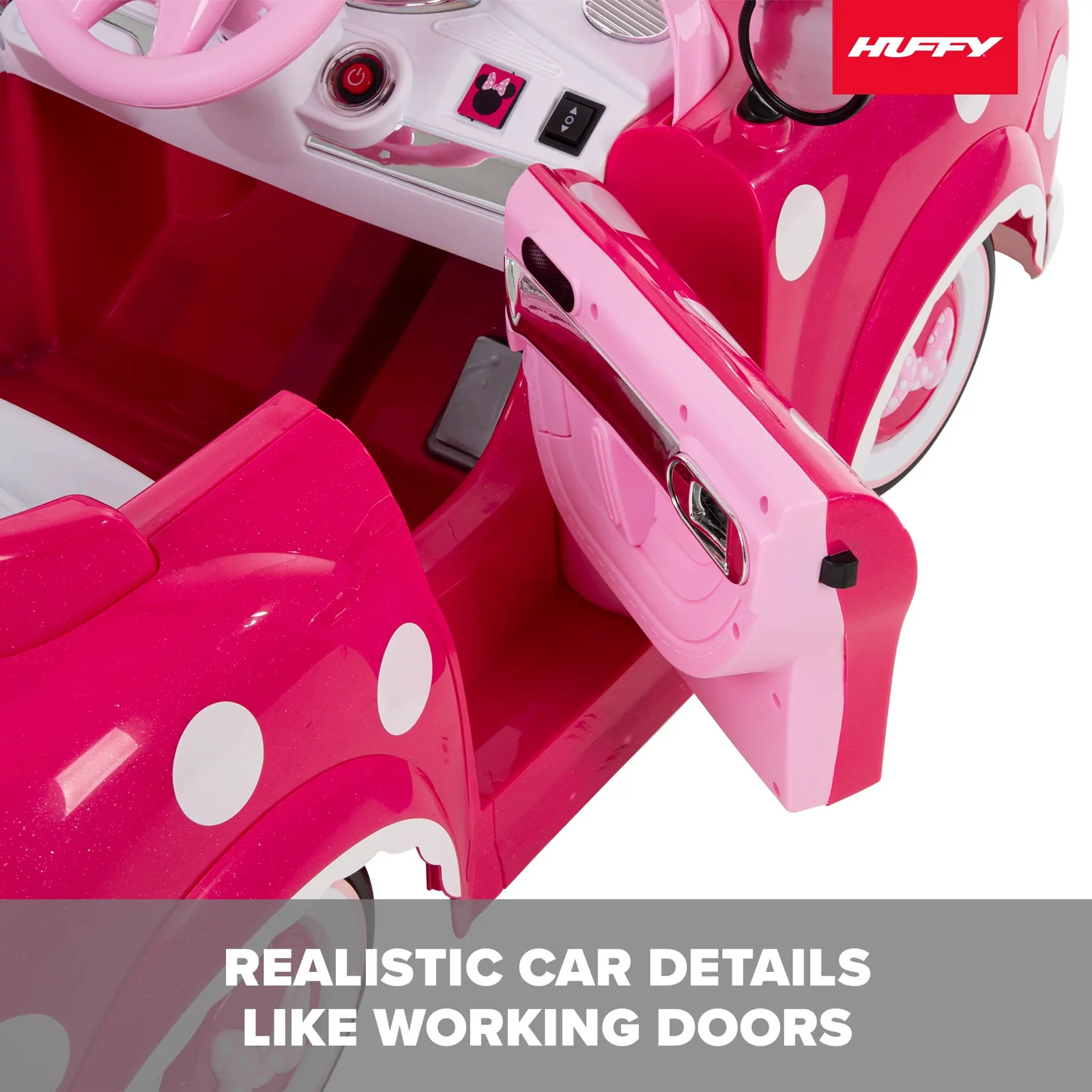 Battery-Powered Minnie Mouse Ride-On Car Toy for Girls Ages 3-7 - Image 4