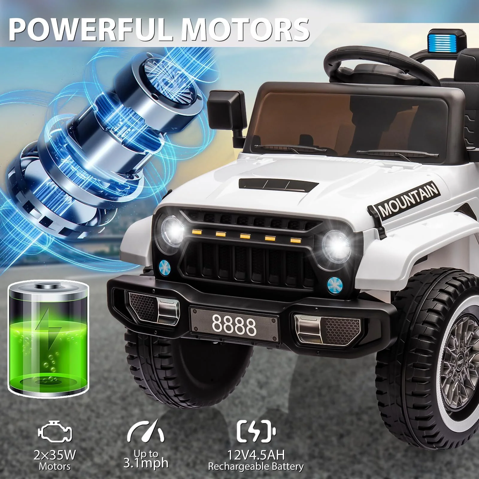 12V Battery-Powered Electric Ride-On Truck for Kids with Remote Control and LED Lights - Image 5