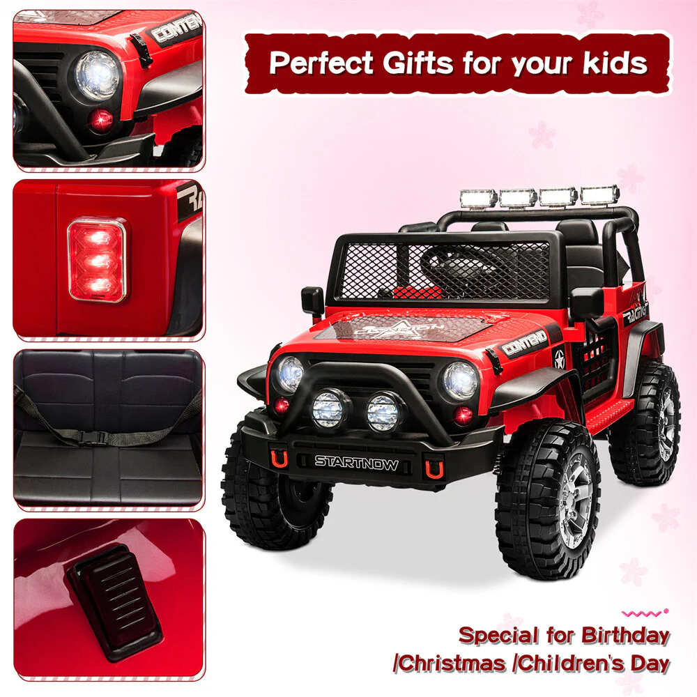 12V Kids Electric 2-Seater Ride-On Jeep Truck with Remote Control - Image 4