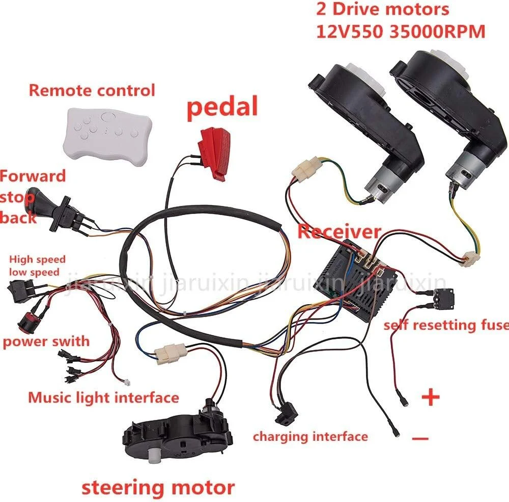12V Kids Ride-On Car Wiring Harness with Complete Remote Control Accessory Set - Image 11