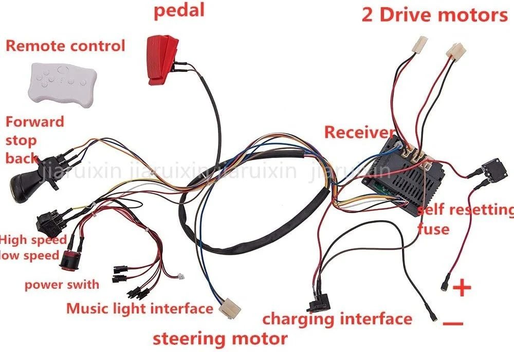 12V Kids Ride-On Car Wiring Harness with Complete Remote Control Accessory Set - Image 5