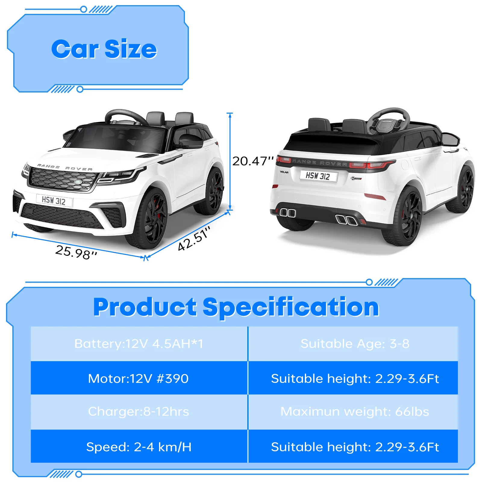 Electric Ride-On Car for Kids 4-8 with Remote Control and MP3 Player - Image 21