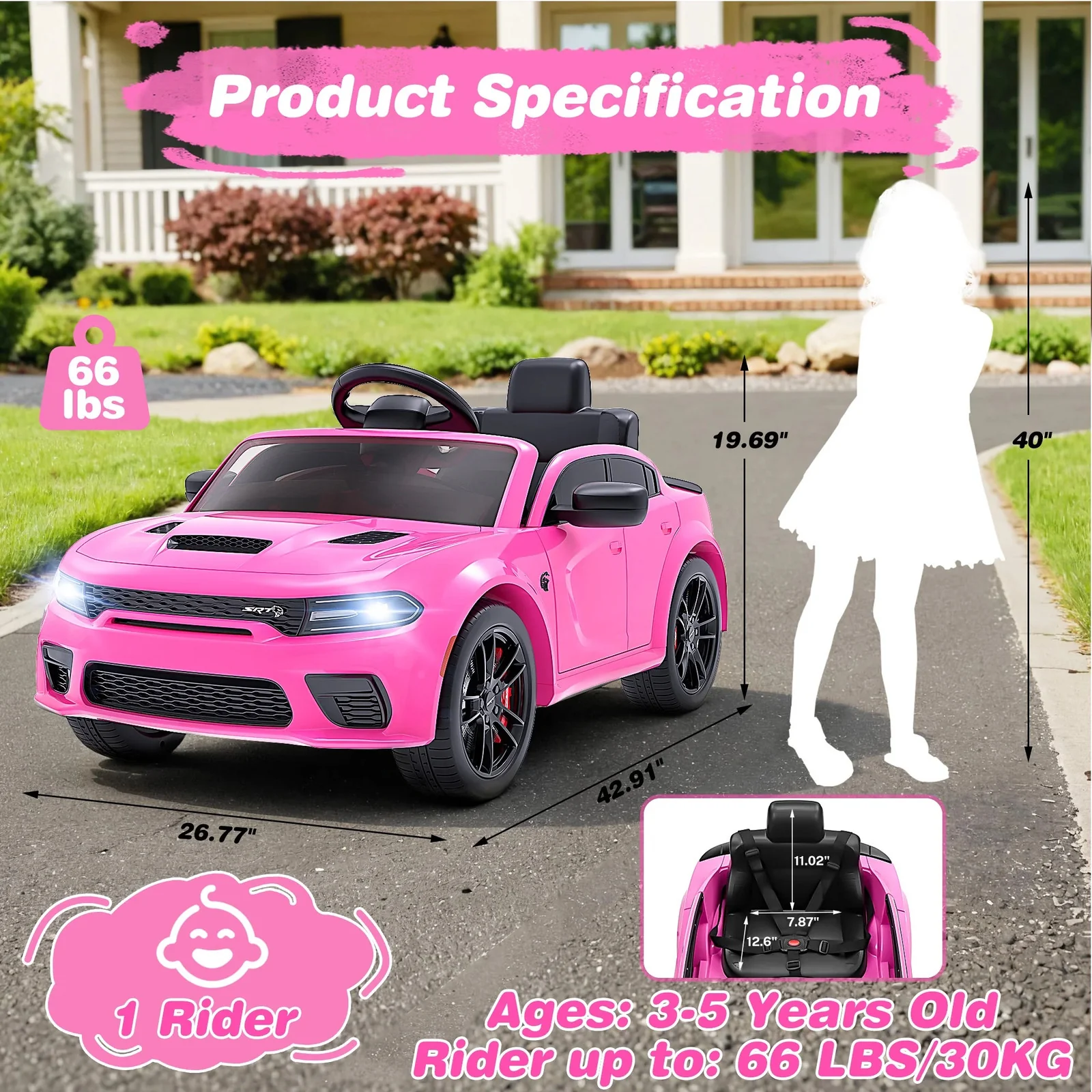 Electric Kids Ride-On Dodge Charger Car with Color Options - Image 8