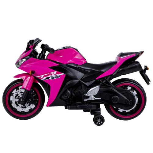 12V Pink Kids Electric Ride-On Dirt Bike with Training Wheels - Image 5