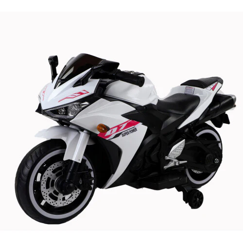 12V Electric Ride-On Dirt Bike for Kids with Training Wheels and Music