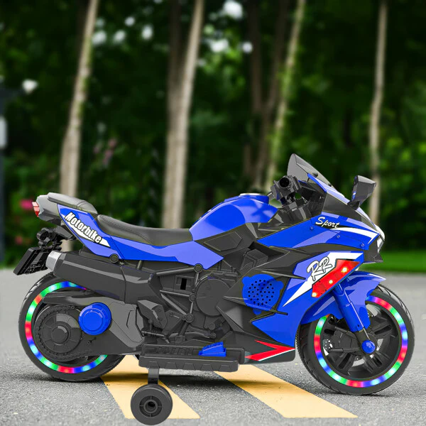 12V Kids Electric Ride On Dirt Bike with Training Wheels, Lights, and Music - Image 13